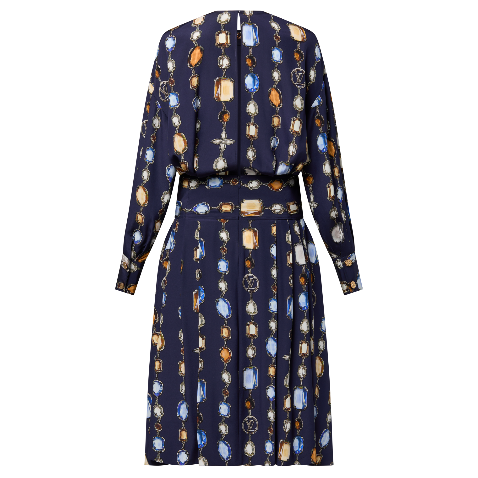 Abito a maniche lunghe con motivo di collana stampato  Donna Abbigliamento Abiti | LOUIS VUITTON (Zoom prodotto)