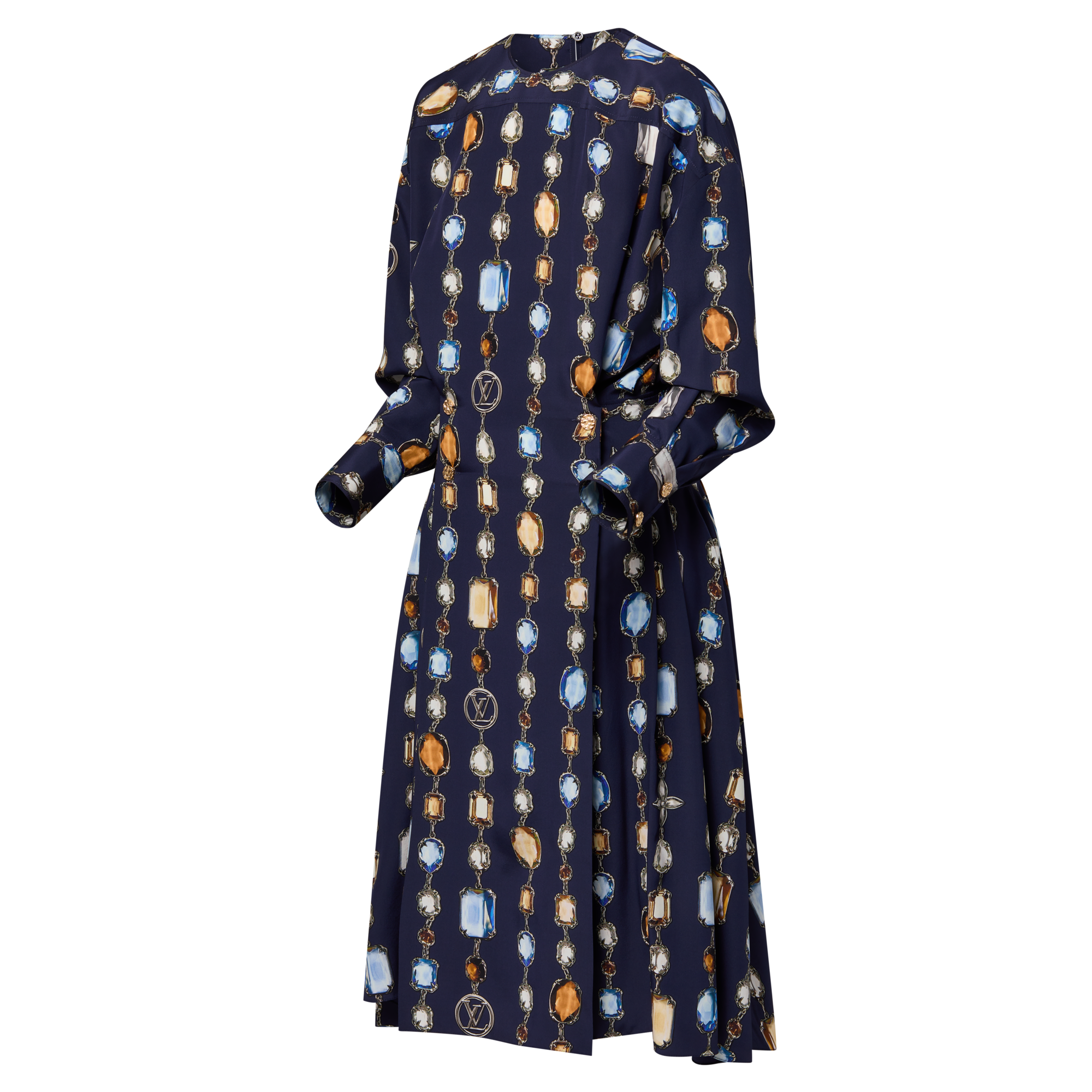 Abito a maniche lunghe con motivo di collana stampato  Donna Abbigliamento Abiti | LOUIS VUITTON (Zoom prodotto)