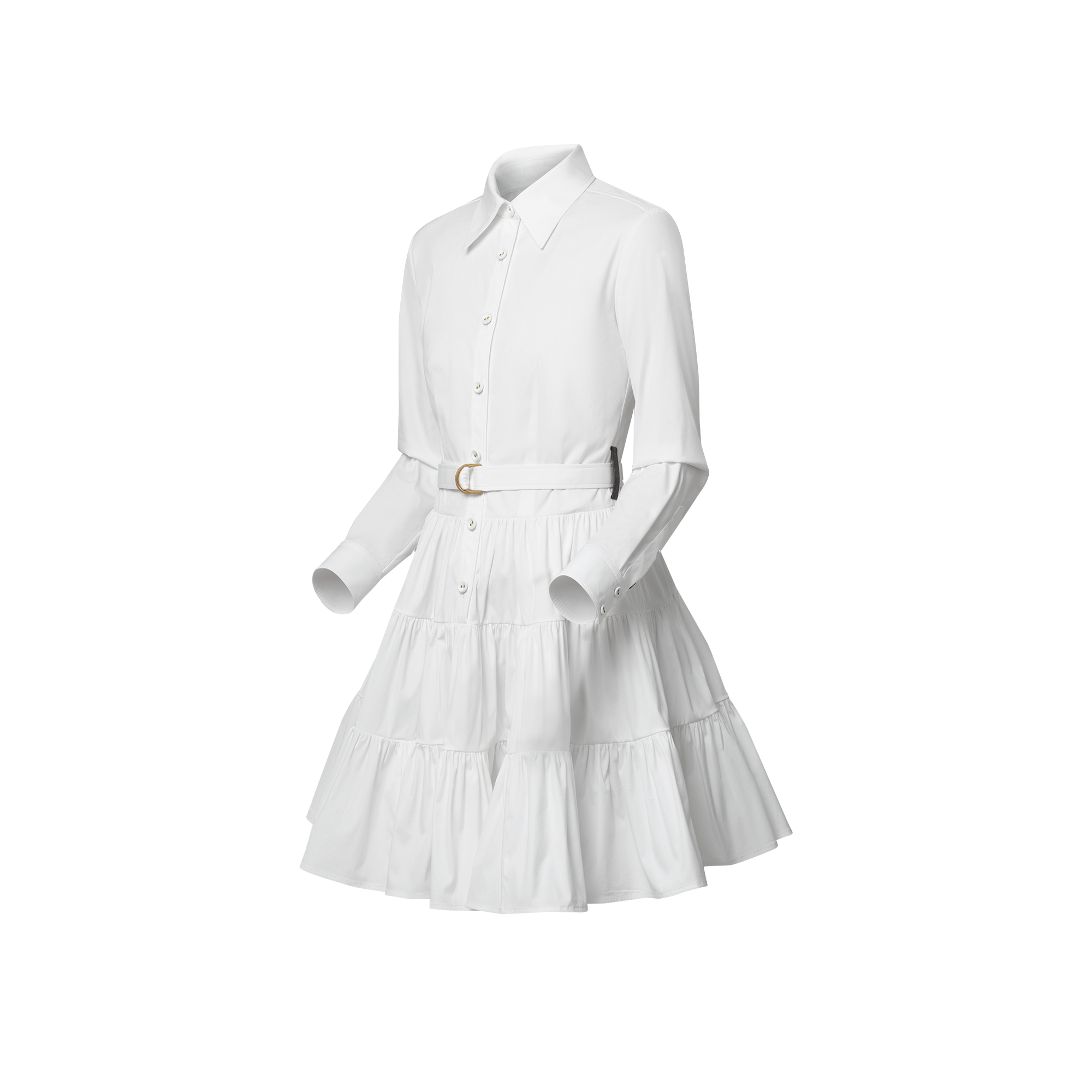 Abito-camicia a strati con cintura  Donna Abbigliamento Abiti | LOUIS VUITTON (Zoom prodotto)