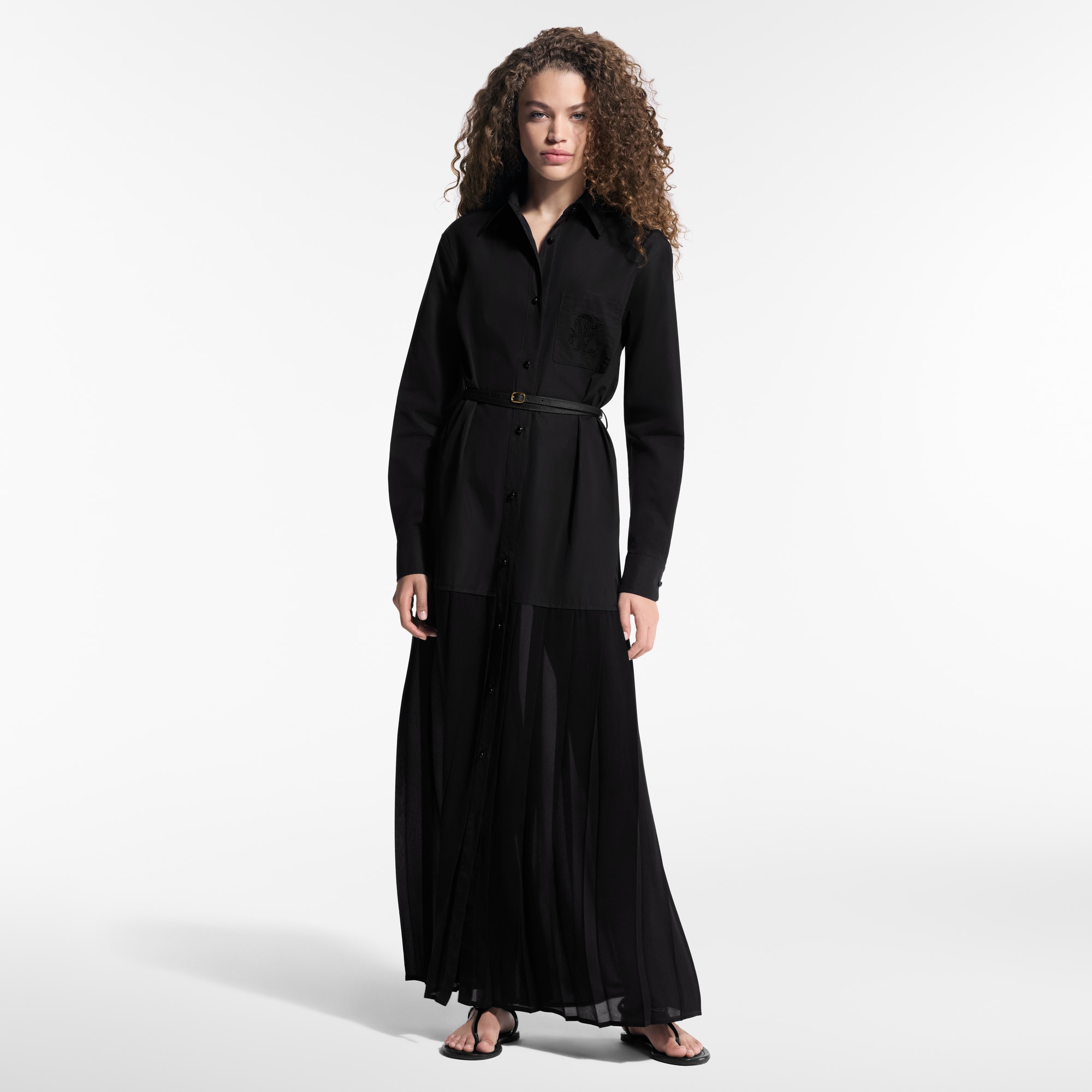 Abito-camicia con inserto effetto vedo-non vedo  Donna Abbigliamento Abiti | LOUIS VUITTON (Zoom prodotto)