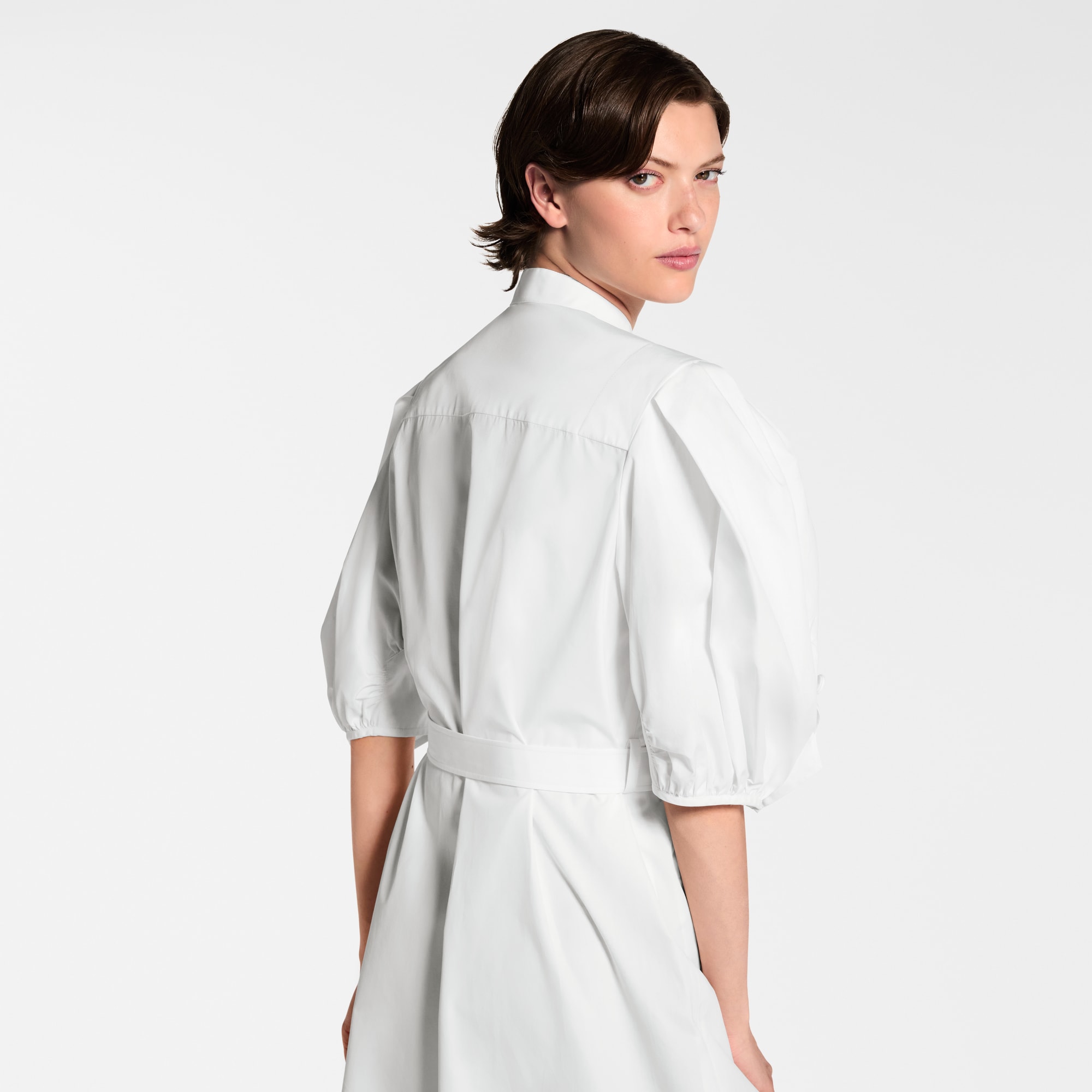 Abito-camicia con maniche a sbuffo  Donna Abbigliamento Abiti | LOUIS VUITTON (Zoom prodotto)