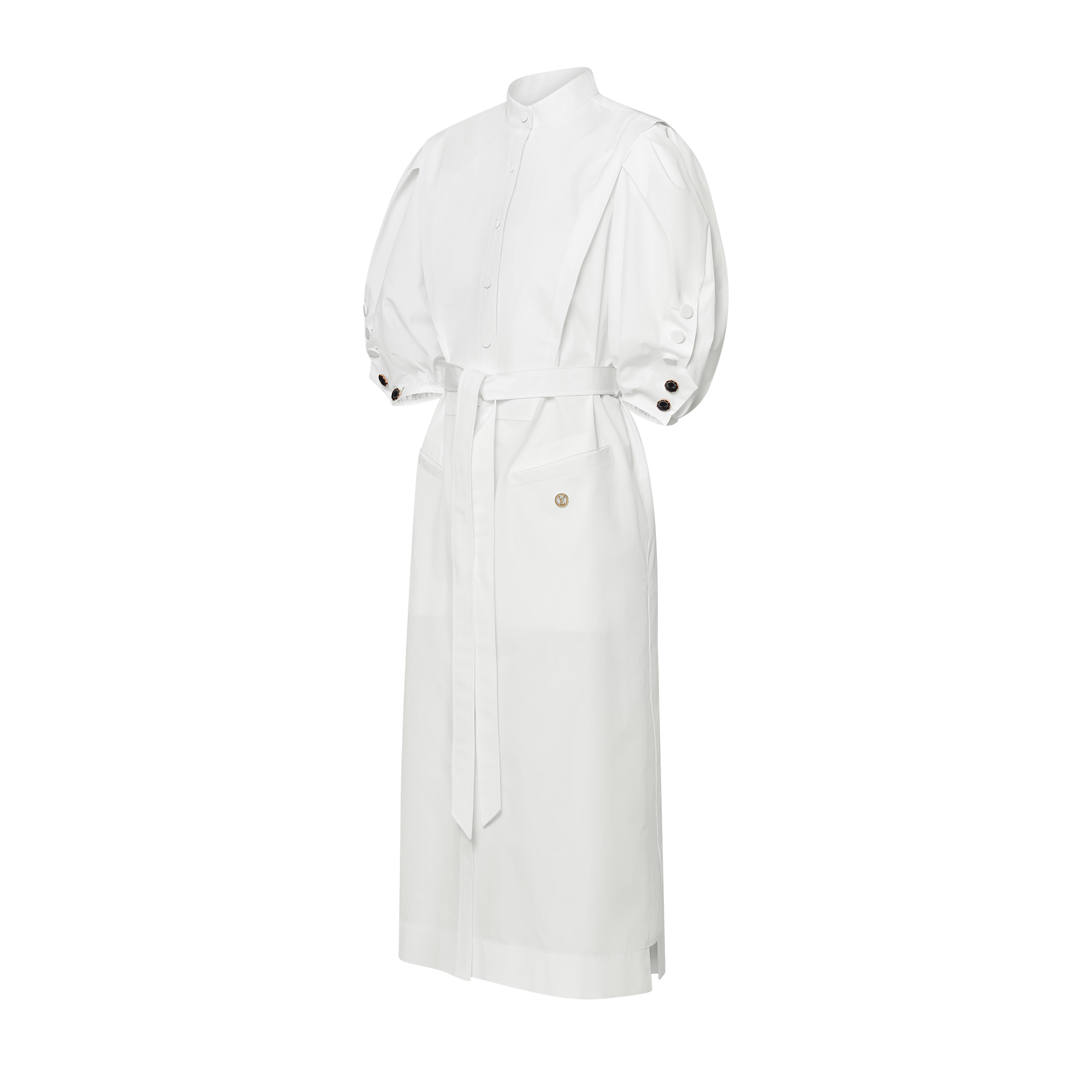 Abito-camicia con maniche a sbuffo  Donna Abbigliamento Abiti | LOUIS VUITTON (Zoom prodotto)