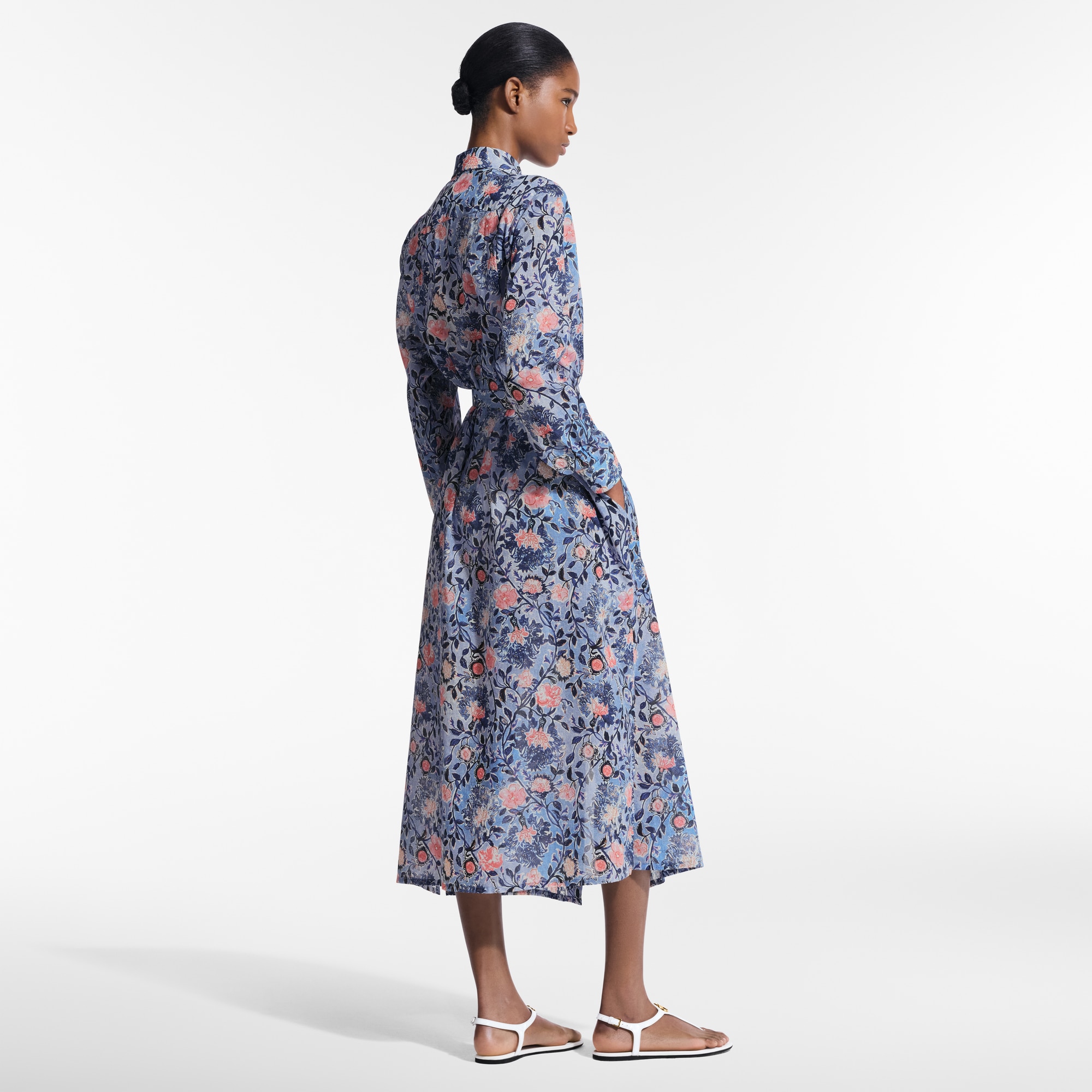 Abito-camicia con motivo floreale  Donna Abbigliamento Abiti | LOUIS VUITTON (Zoom prodotto)