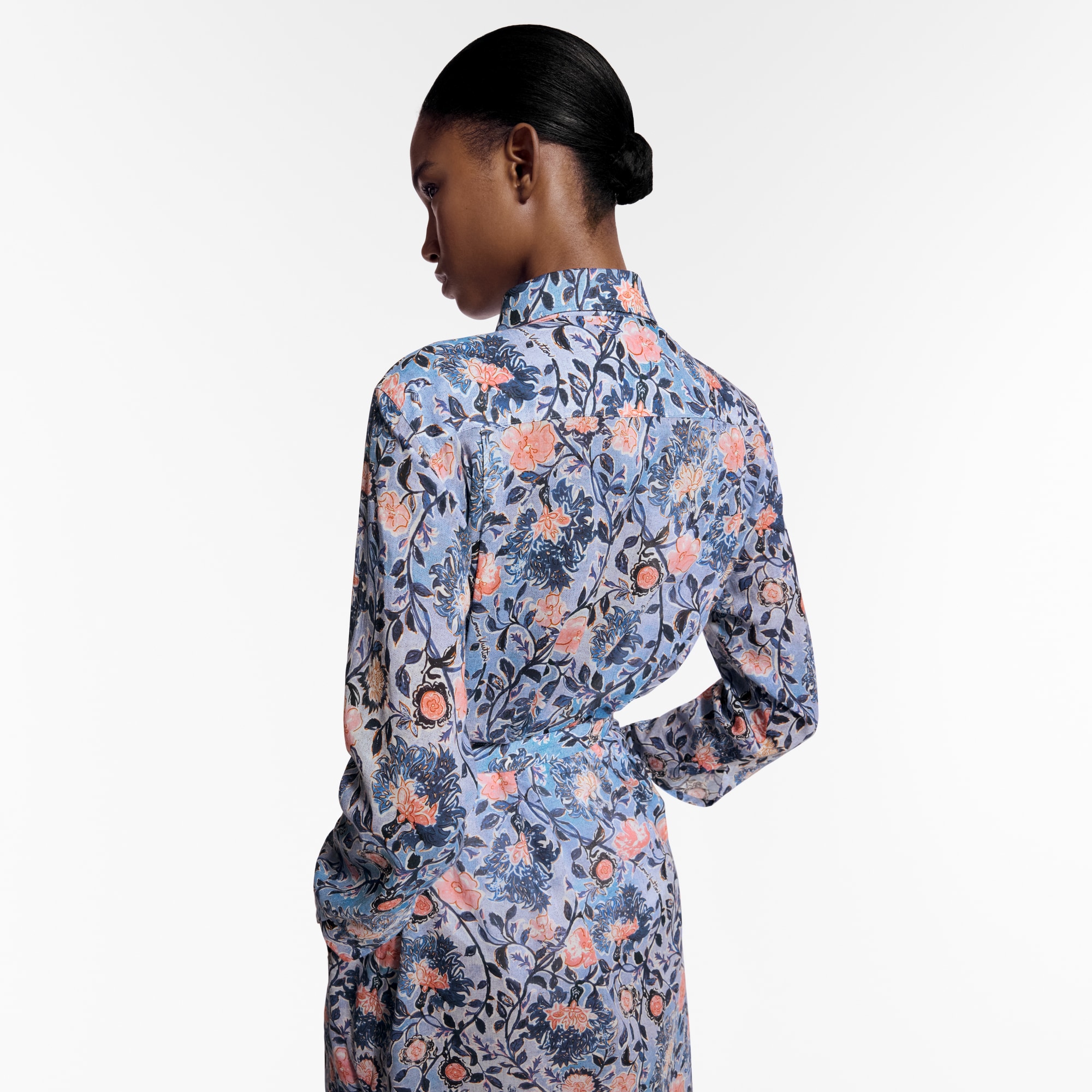 Abito-camicia con motivo floreale  Donna Abbigliamento Abiti | LOUIS VUITTON (Zoom prodotto)