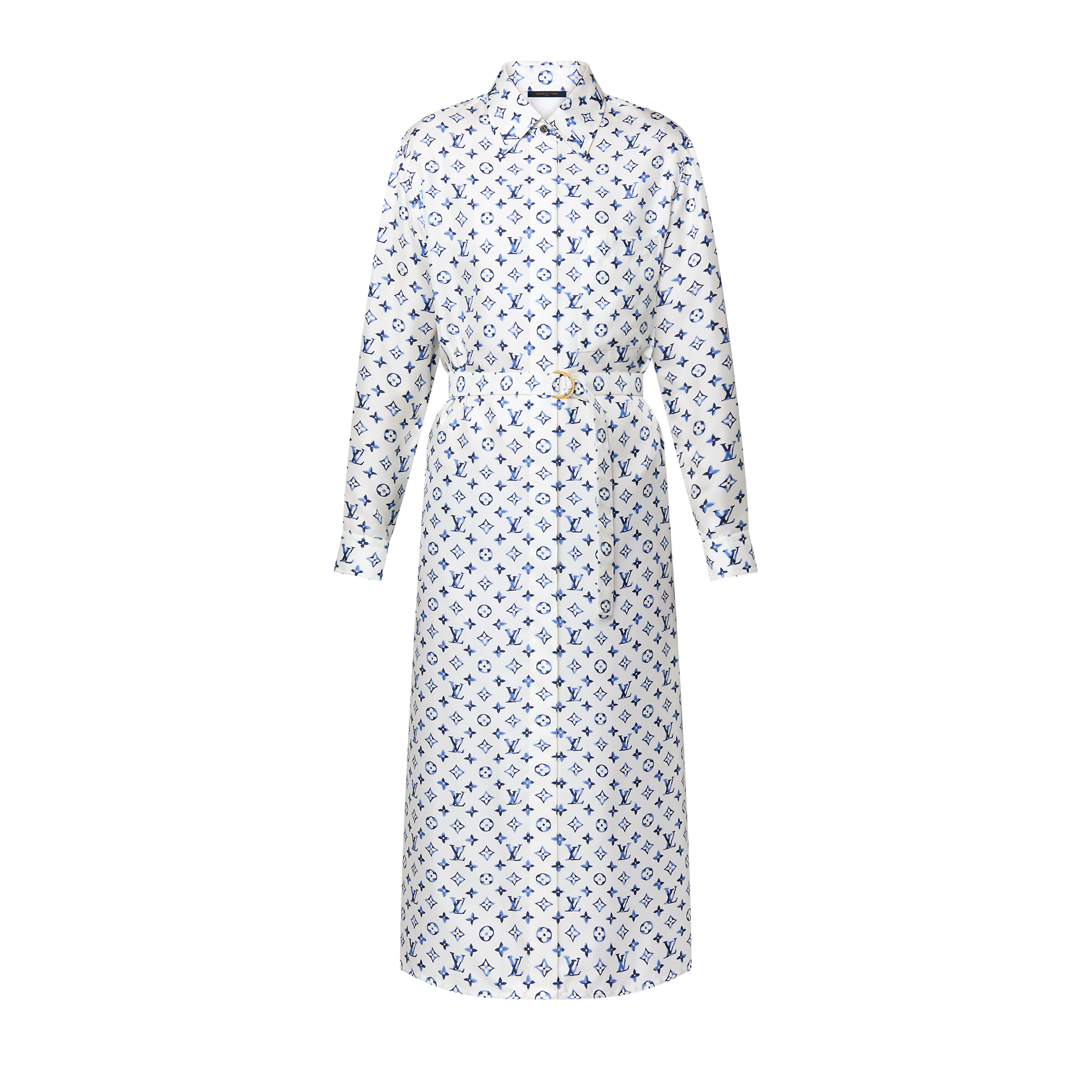 Abito-camicia con motivo Monogram Aquarelle  Donna Abbigliamento Abiti | LOUIS VUITTON (Zoom prodotto)