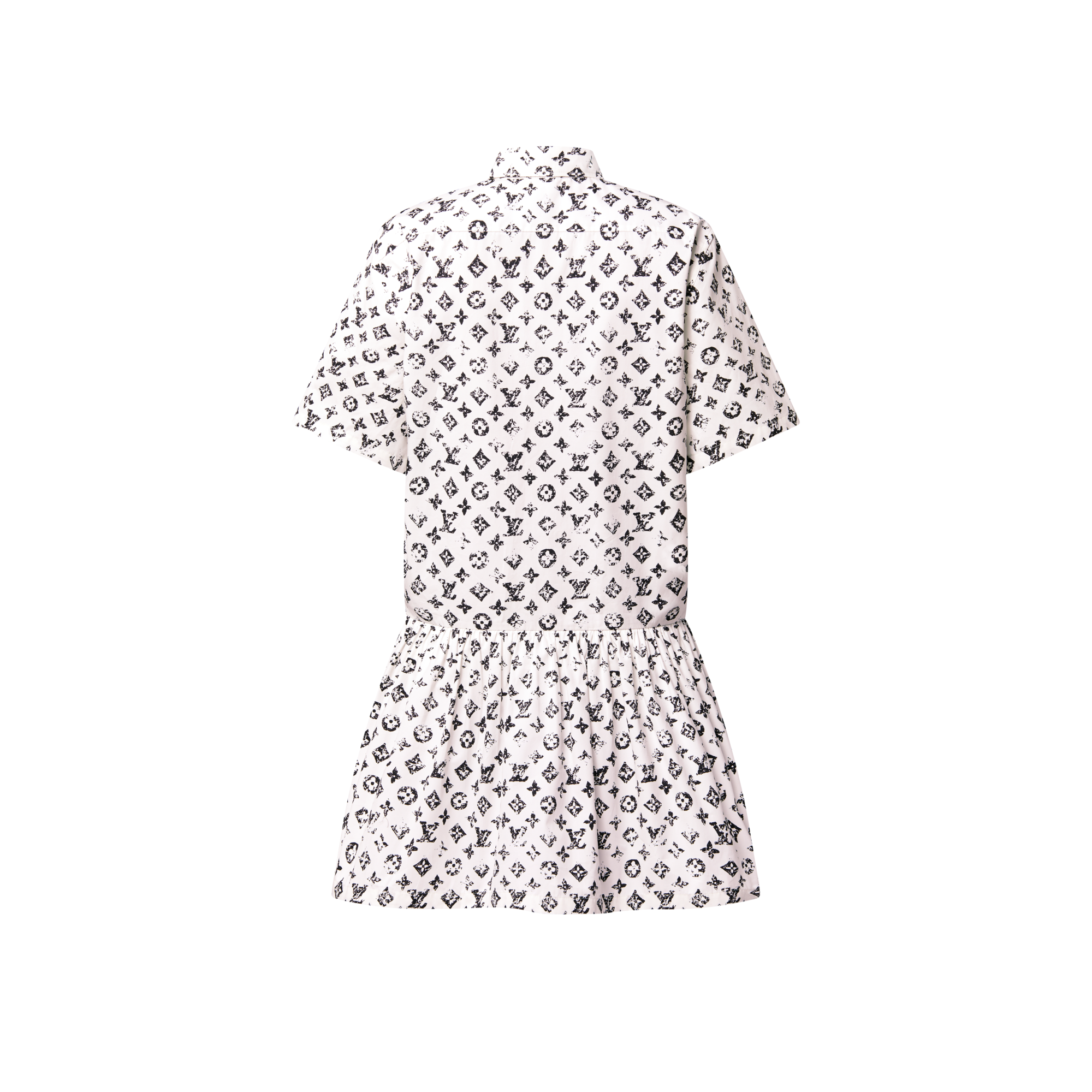Abito-camicia con motivo Monogram in stile grafico  Donna Abbigliamento Abiti | LOUIS VUITTON (Zoom prodotto)