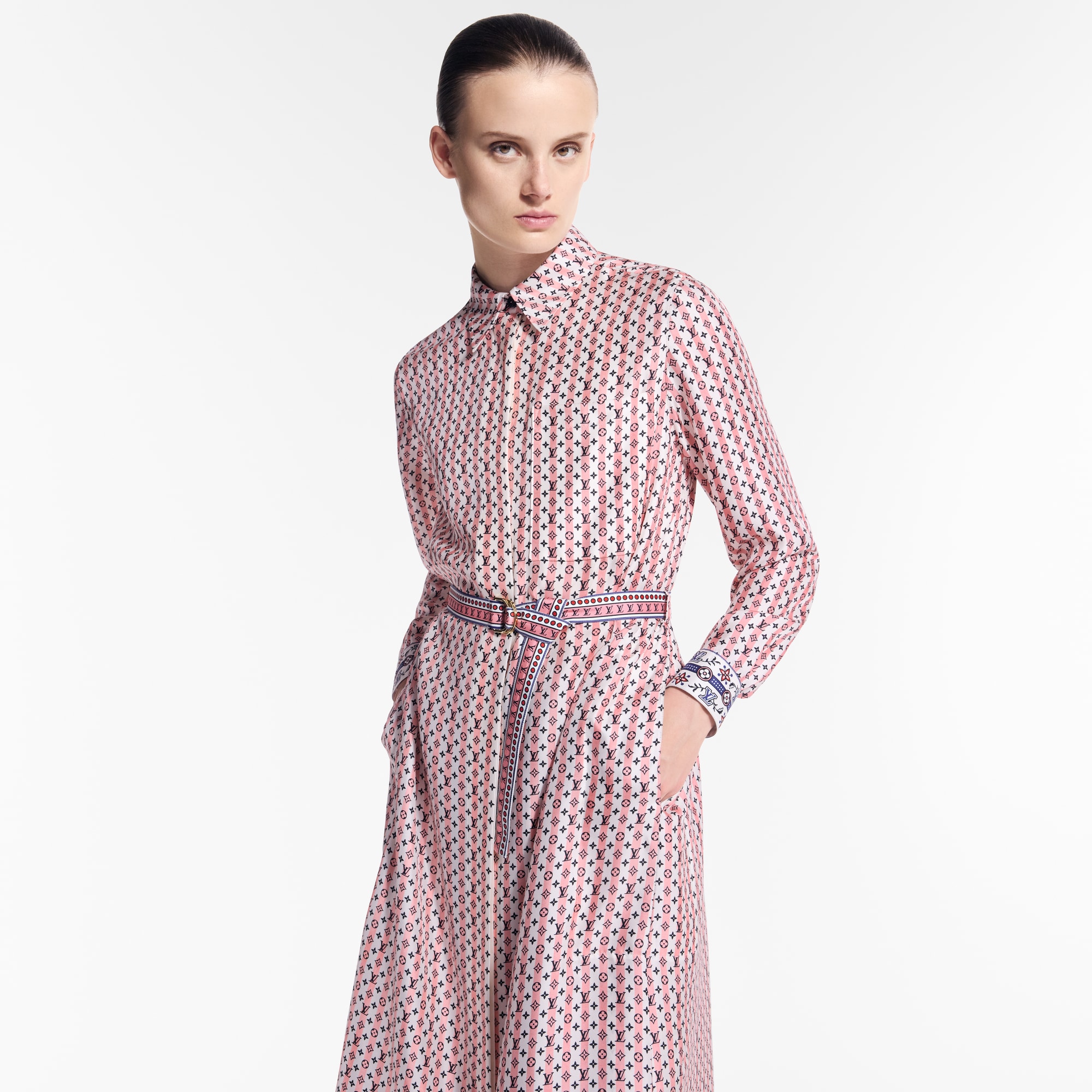 Abito-camicia con stampa Scarf  Donna Abbigliamento Abiti | LOUIS VUITTON (Zoom prodotto)