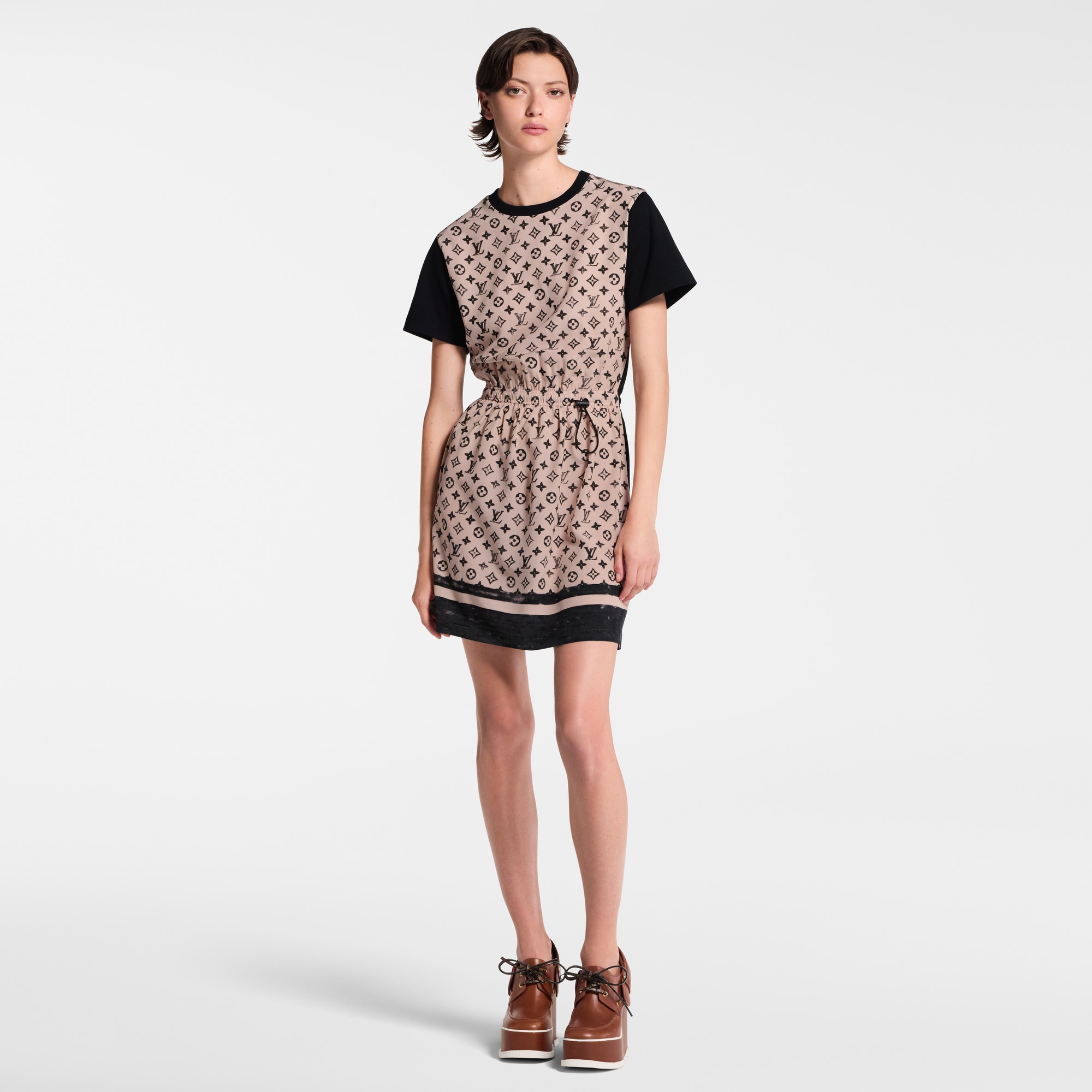Abito con coulisse e motivo Monogram sulla parte anteriore  Donna Abbigliamento Abiti | LOUIS VUITTON (Zoom prodotto)