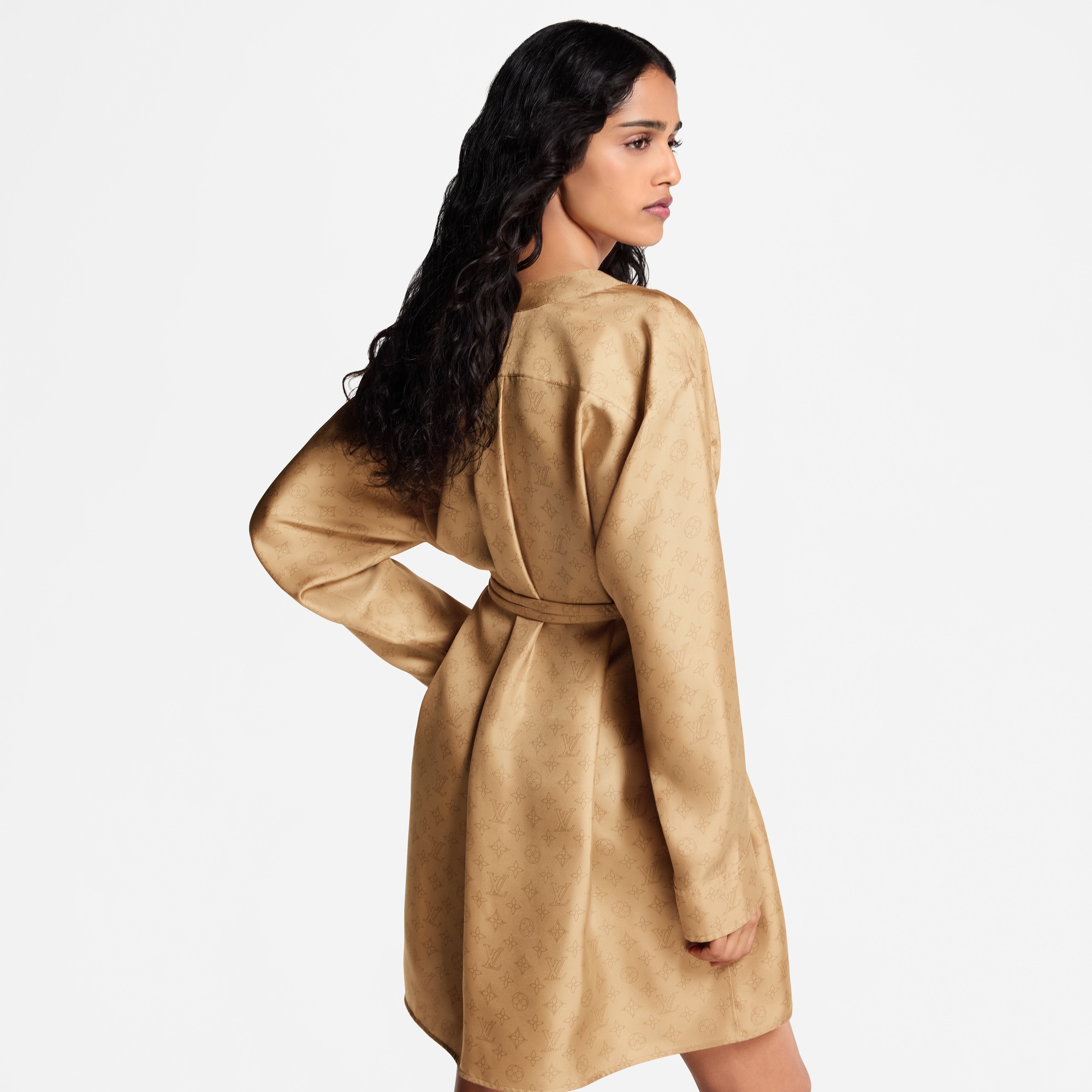 Abito con motivo Monogram Mahina e bottoni anteriori  Donna Abbigliamento Abiti | LOUIS VUITTON (Zoom prodotto)