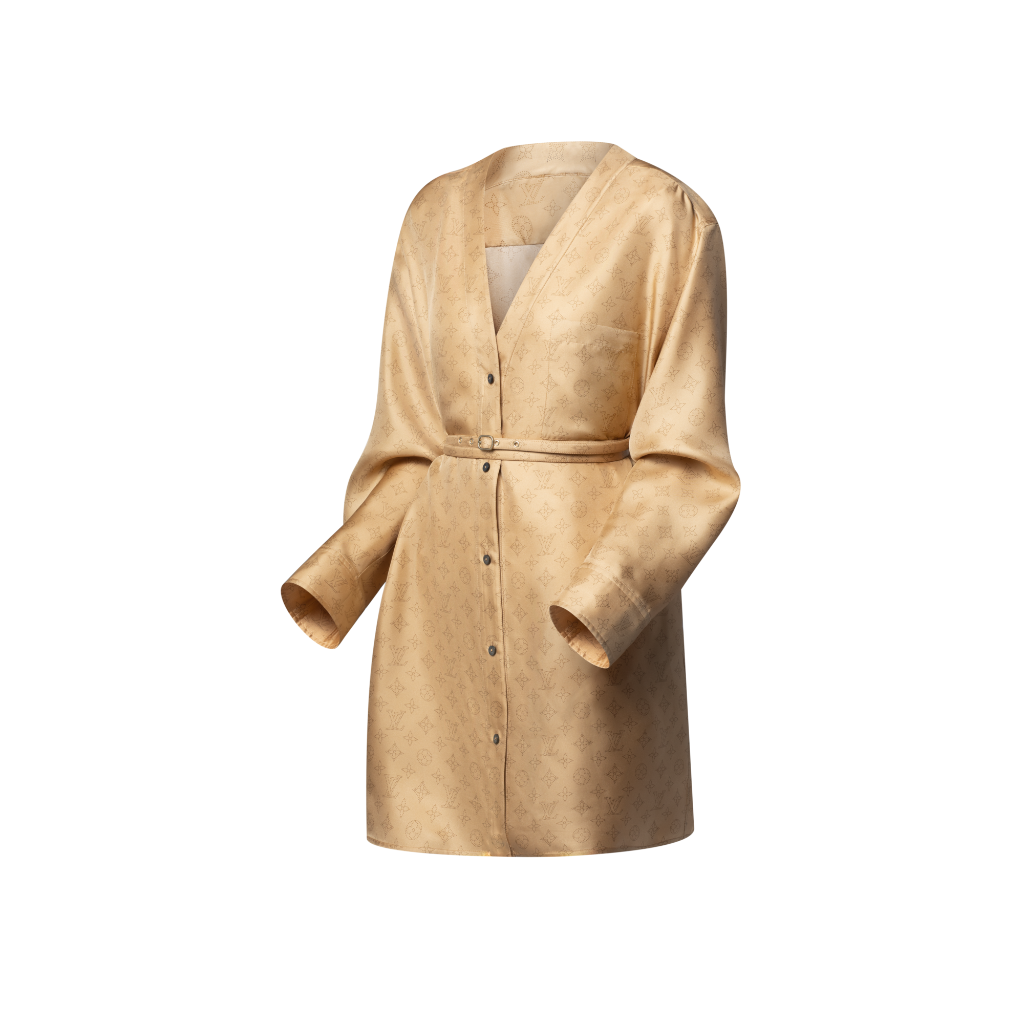 Abito con motivo Monogram Mahina e bottoni anteriori  Donna Abbigliamento Abiti | LOUIS VUITTON (Zoom prodotto)