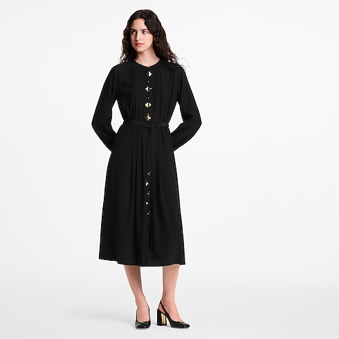 Abito con pieghe e fiori Monogram Donna Abbigliamento Abiti | LOUIS VUITTON (Zoom prodotto)