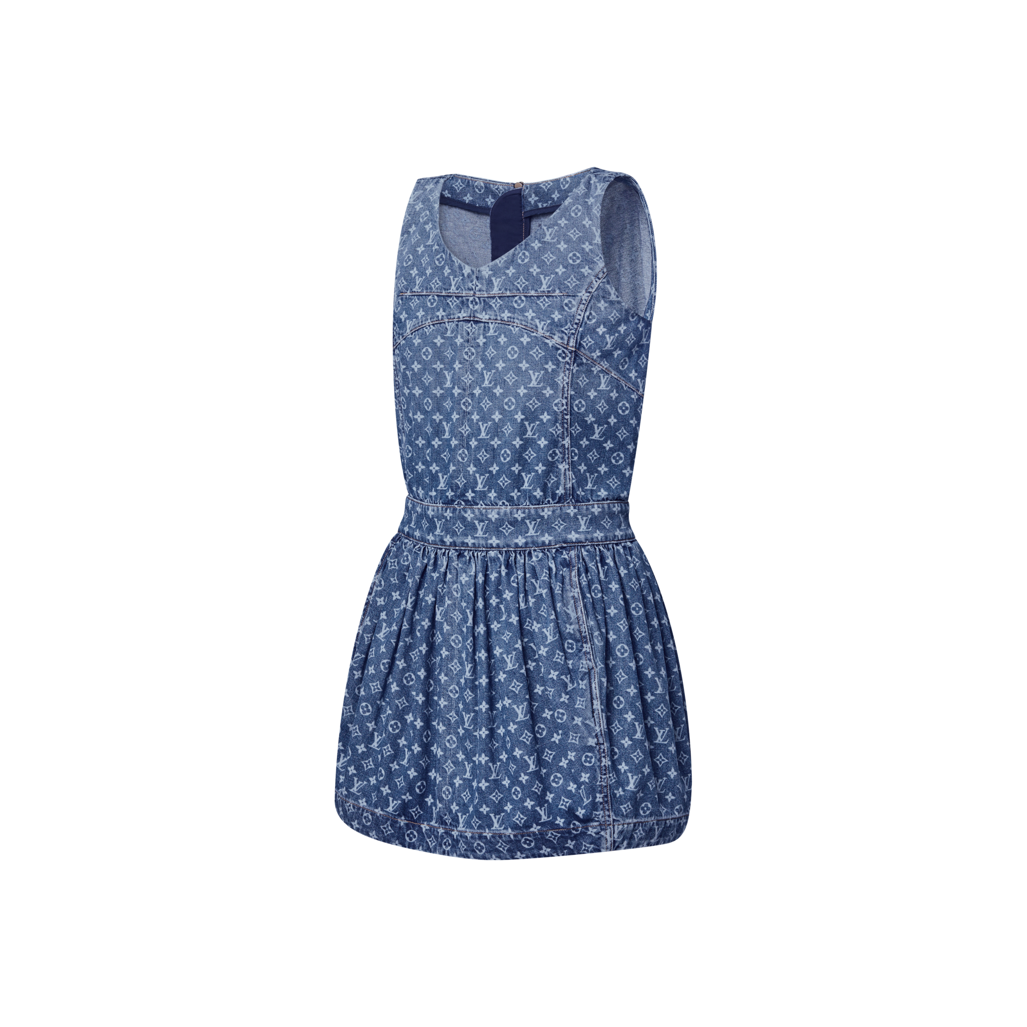 Abito in denim con motivo Monogram  Donna Abbigliamento Abiti | LOUIS VUITTON (Zoom prodotto)
