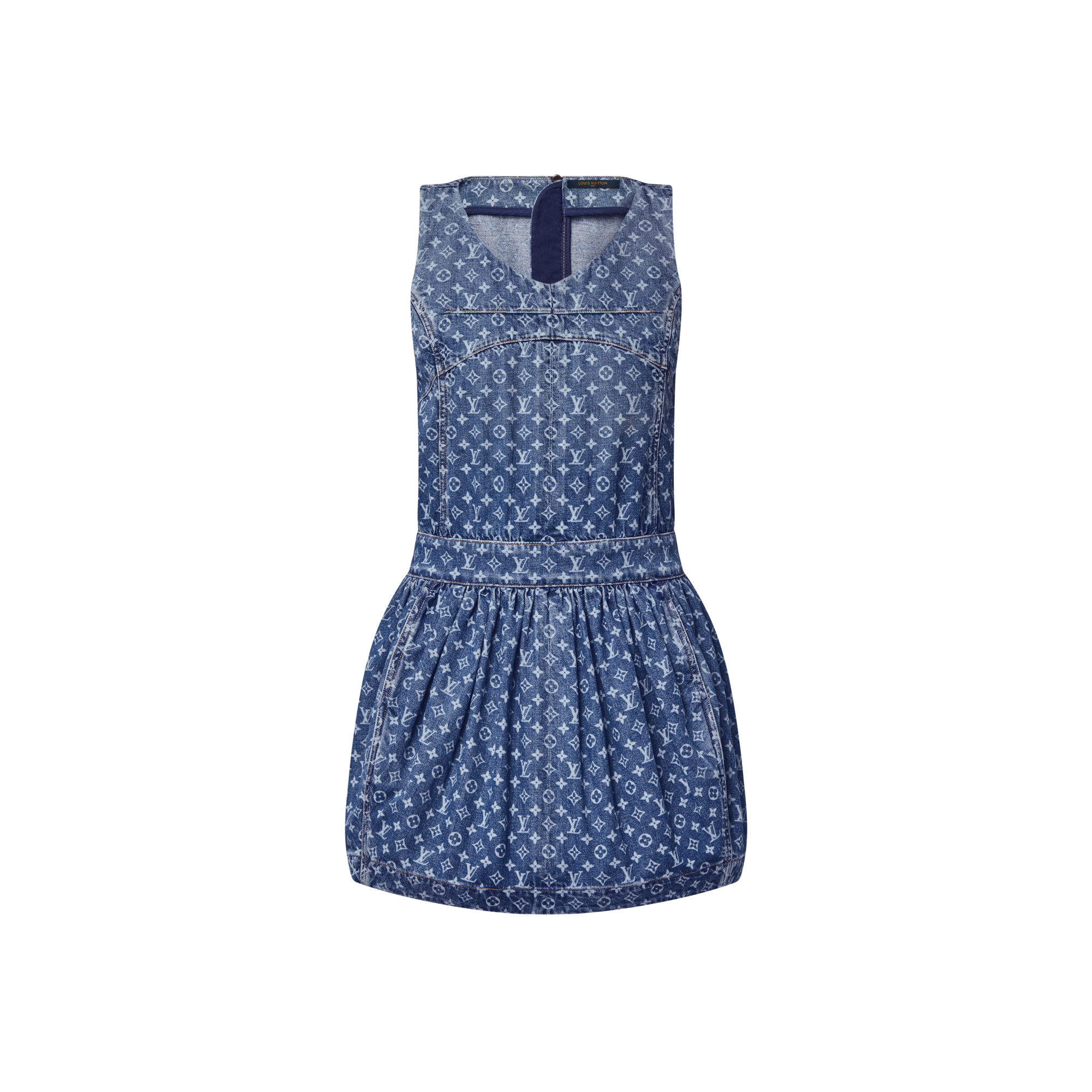 Abito in denim con motivo Monogram  Donna Abbigliamento Abiti | LOUIS VUITTON (Zoom prodotto)