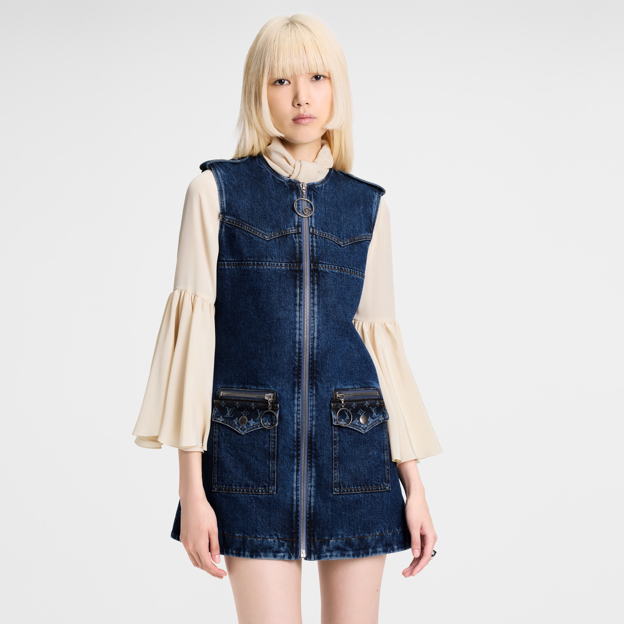 Abito in denim grezzo con zip  Donna Abbigliamento Abiti | LOUIS VUITTON (Zoom prodotto)