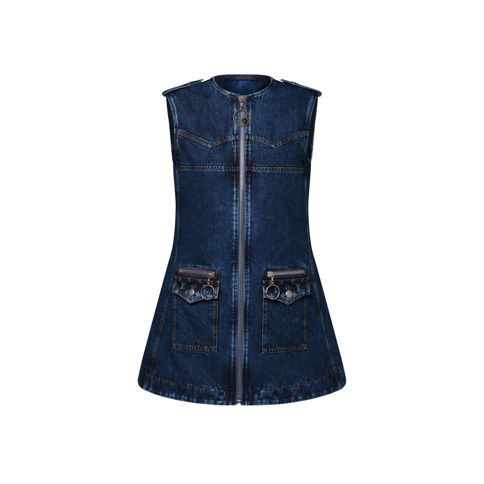 Abito in denim grezzo con zip  Donna Abbigliamento Abiti | LOUIS VUITTON (Zoom prodotto)