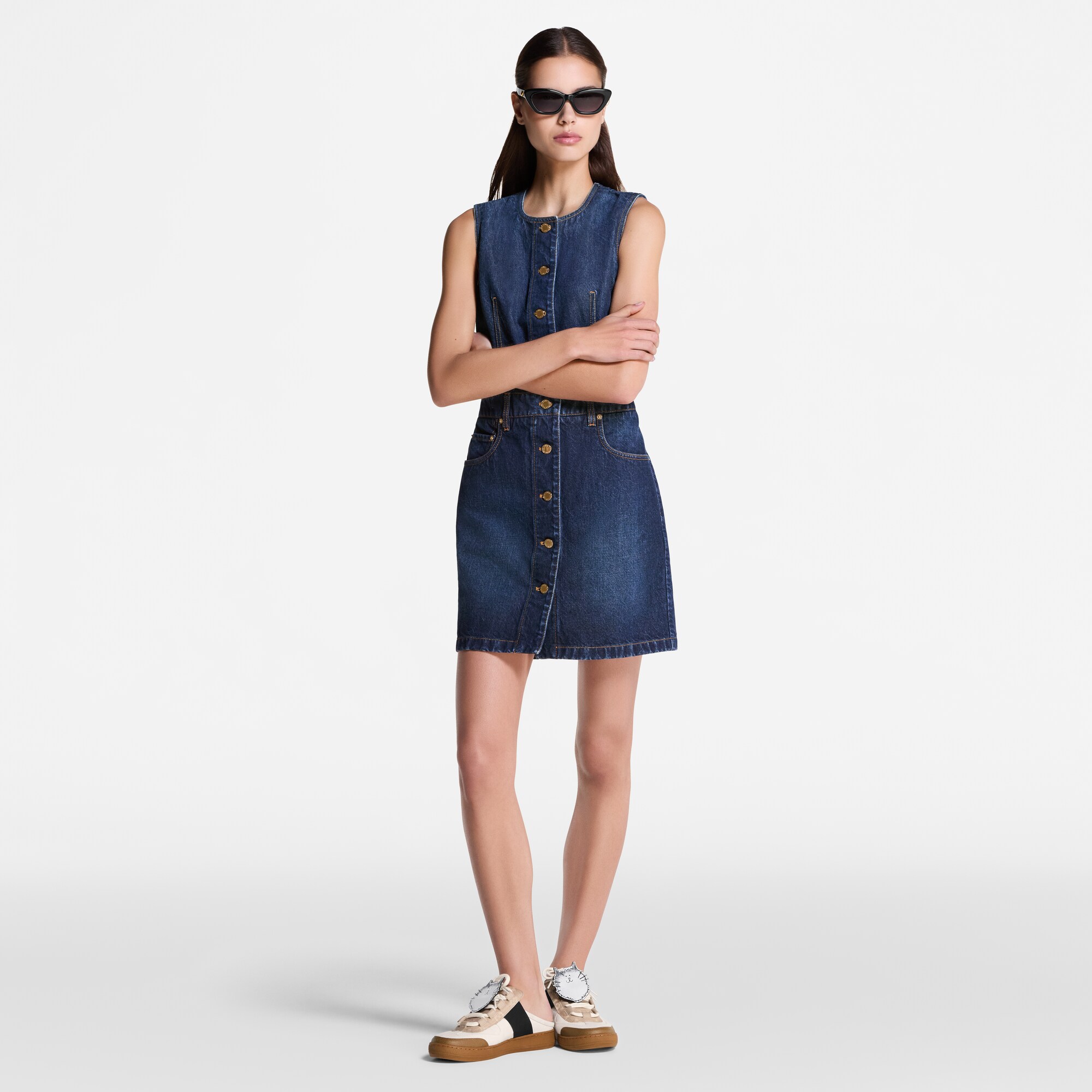 Abito in denim lavato con bottoni anteriori  Donna Abbigliamento Abiti | LOUIS VUITTON (Zoom prodotto)