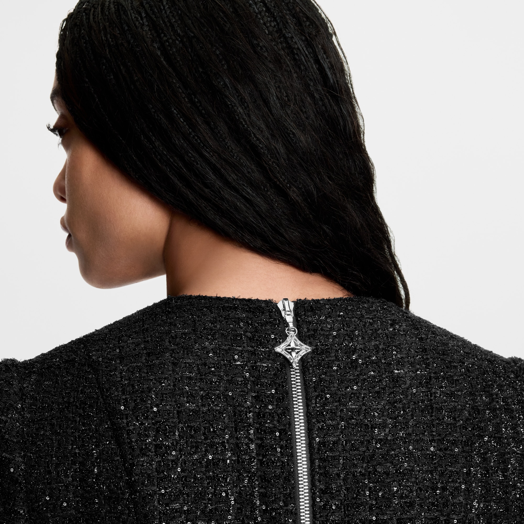 Abito in tweed con lurex a pieghe  Donna Abbigliamento Abiti | LOUIS VUITTON (Zoom prodotto)