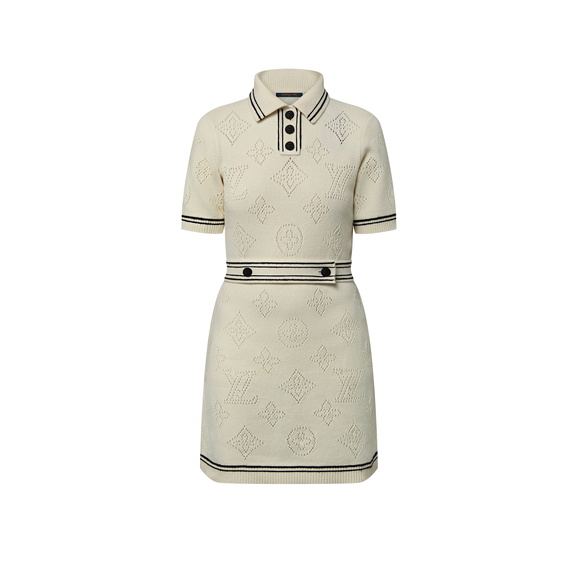 Abito polo in maglia con dettagli a righe  Donna Abbigliamento Abiti | LOUIS VUITTON (Zoom prodotto)