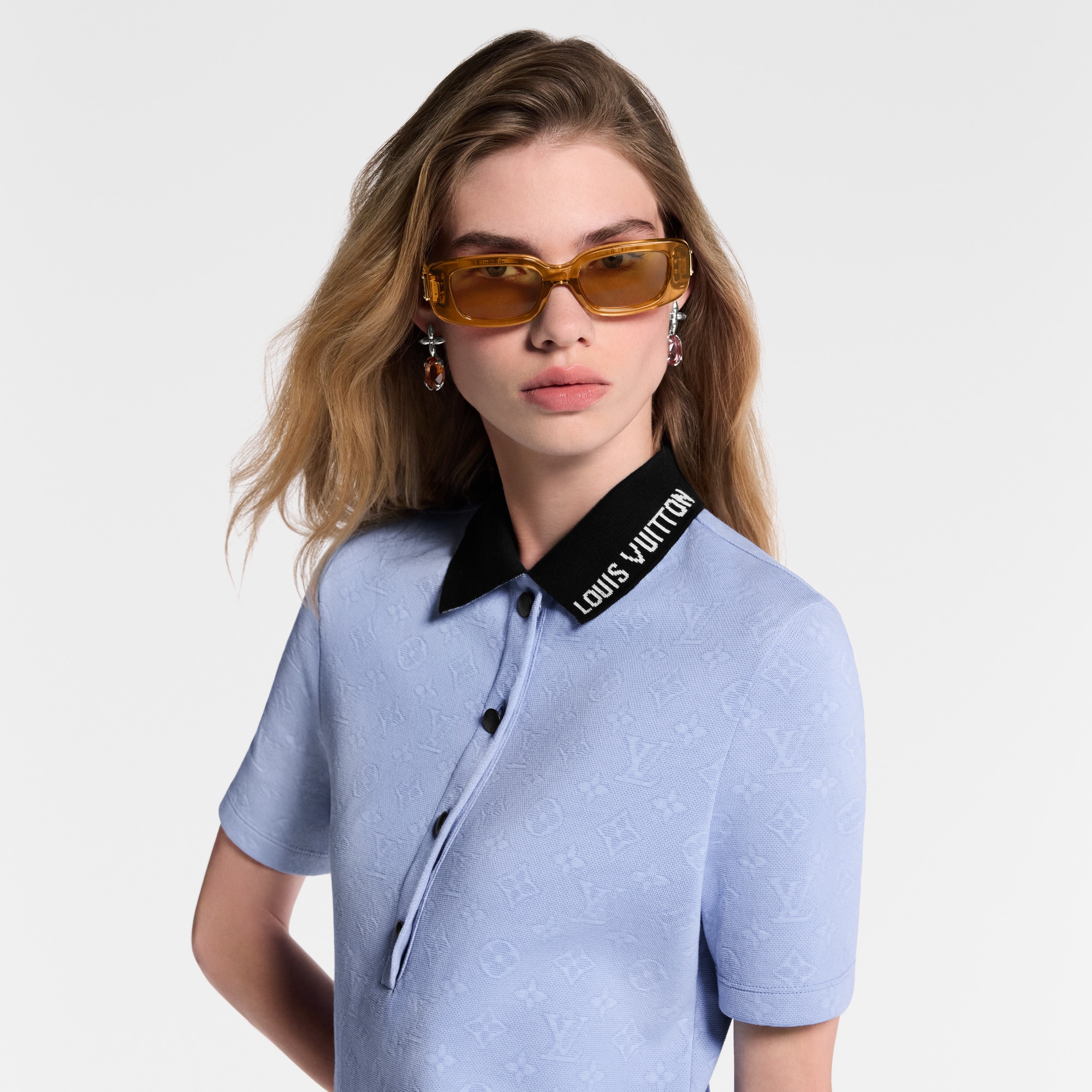 Abito polo in piqué con motivo Monogram  Donna Abbigliamento Abiti | LOUIS VUITTON (Zoom prodotto)