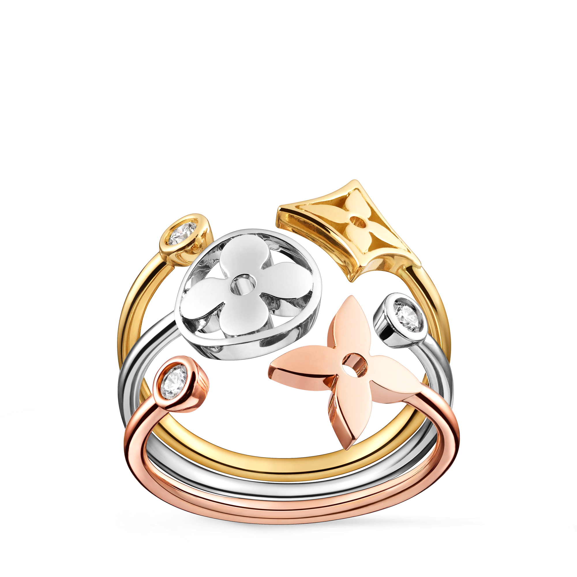 Anello Blossom, 3 sfumature di oro e diamanti  Gioielli Categorie Tutta la Gioielleria | LOUIS VUITTON (Zoom prodotto)