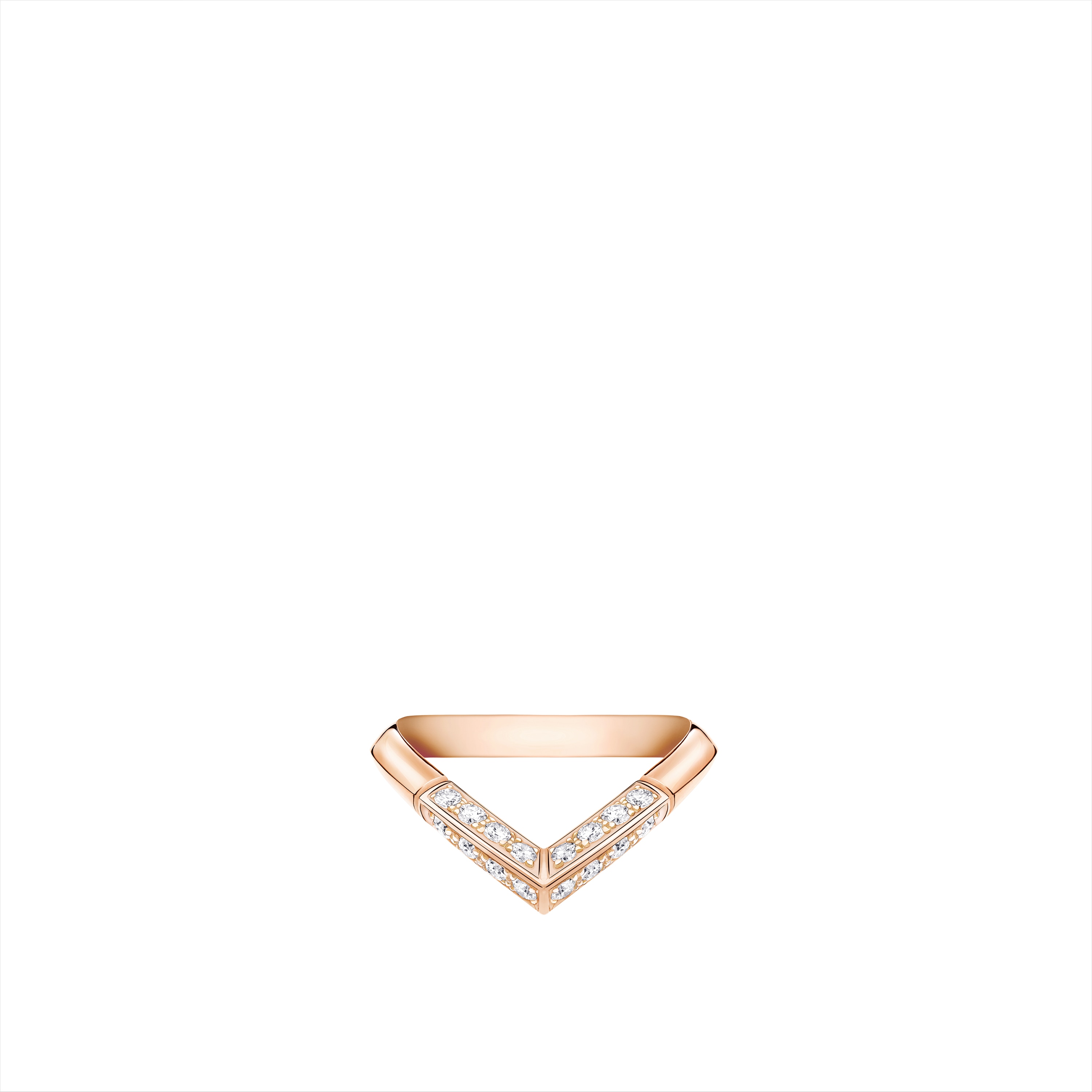 Anello con motivo a V e pavé LV Diamonds, oro rosa  Gioielli Categorie Wedding Bands | LOUIS VUITTON (Zoom prodotto)