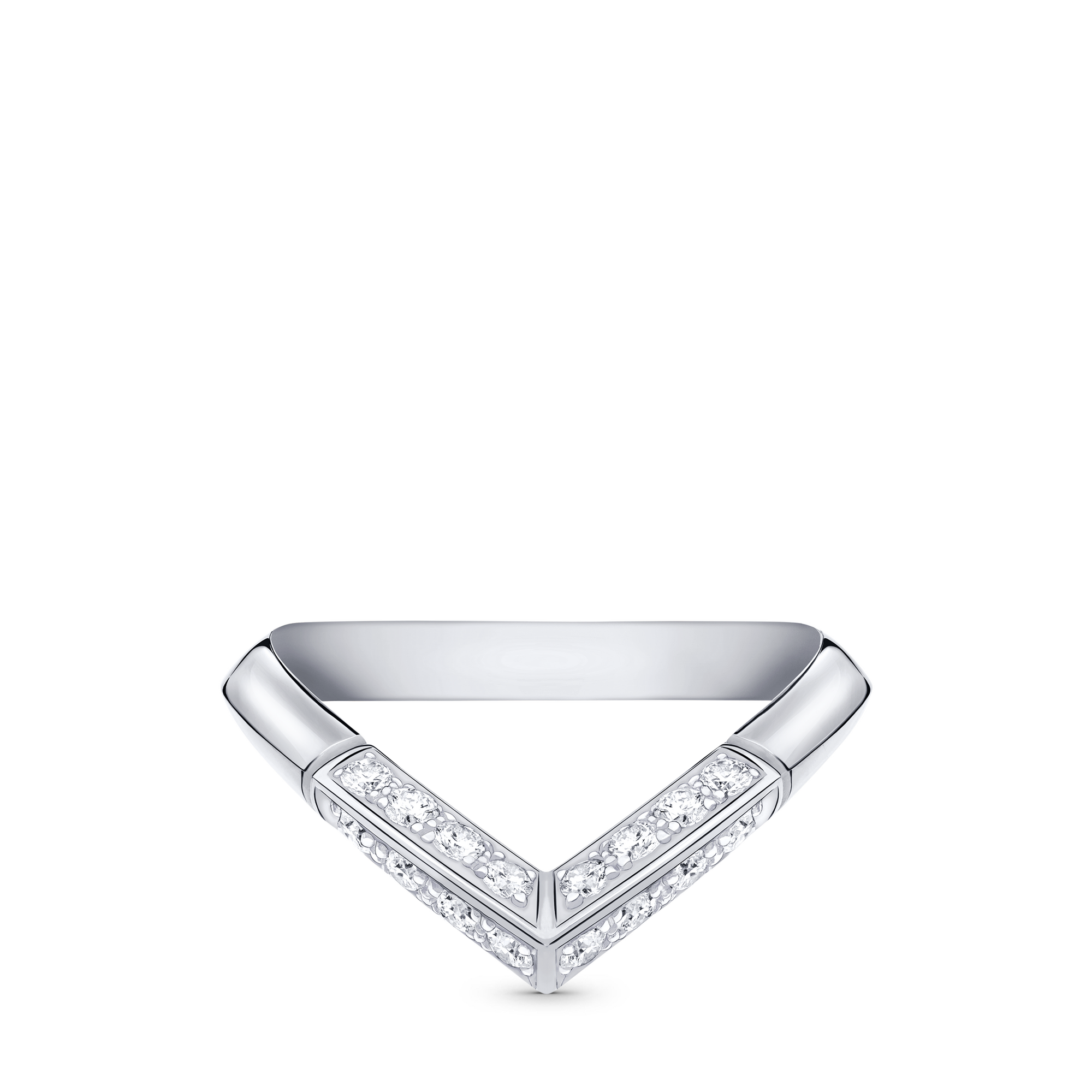 Anello con motivo a V e pavé LV Diamonds, platino  Gioielli Categorie Wedding Bands | LOUIS VUITTON (Zoom prodotto)