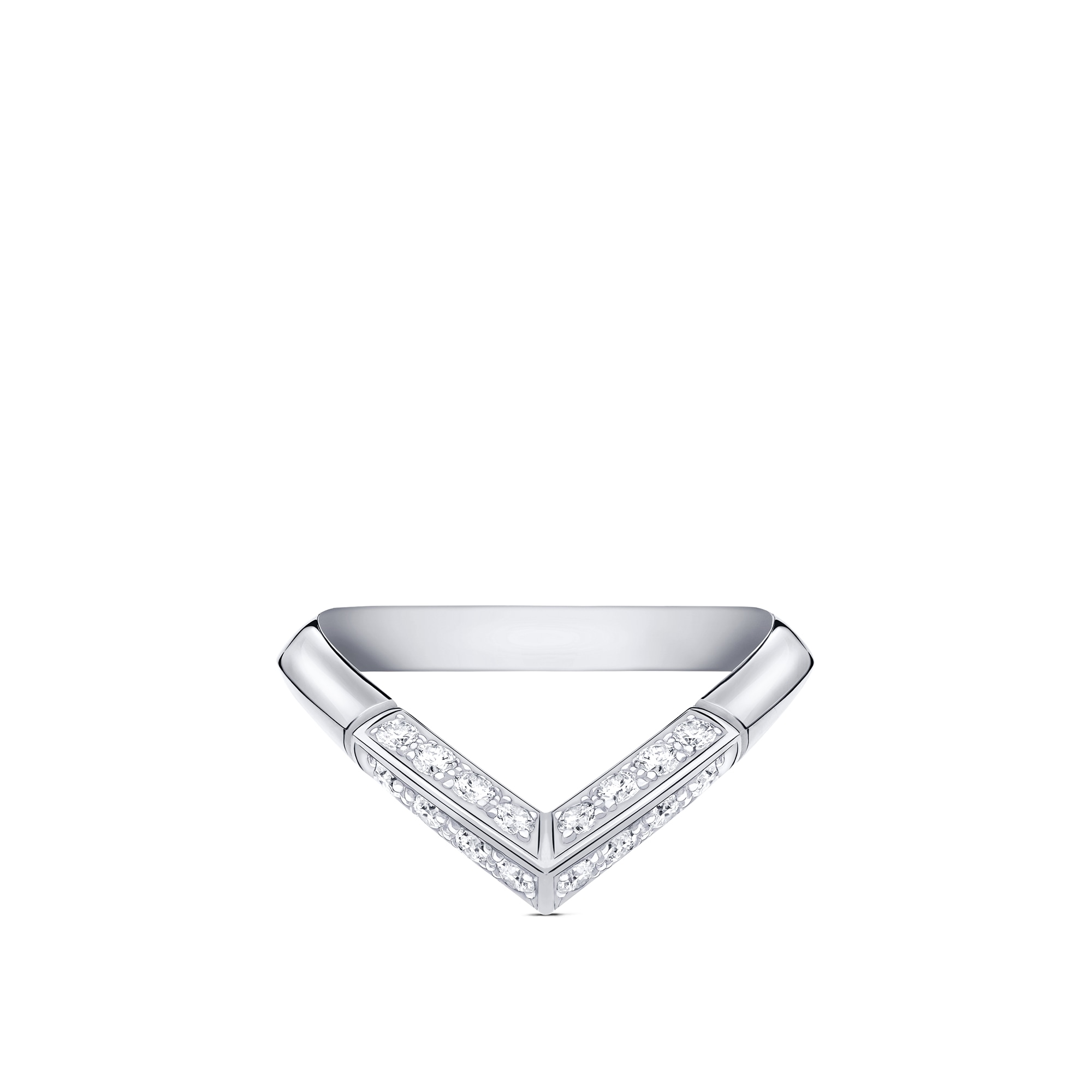 Anello con motivo a V e pavé LV Diamonds, platino  Gioielli Categorie Wedding Bands | LOUIS VUITTON (Zoom prodotto)
