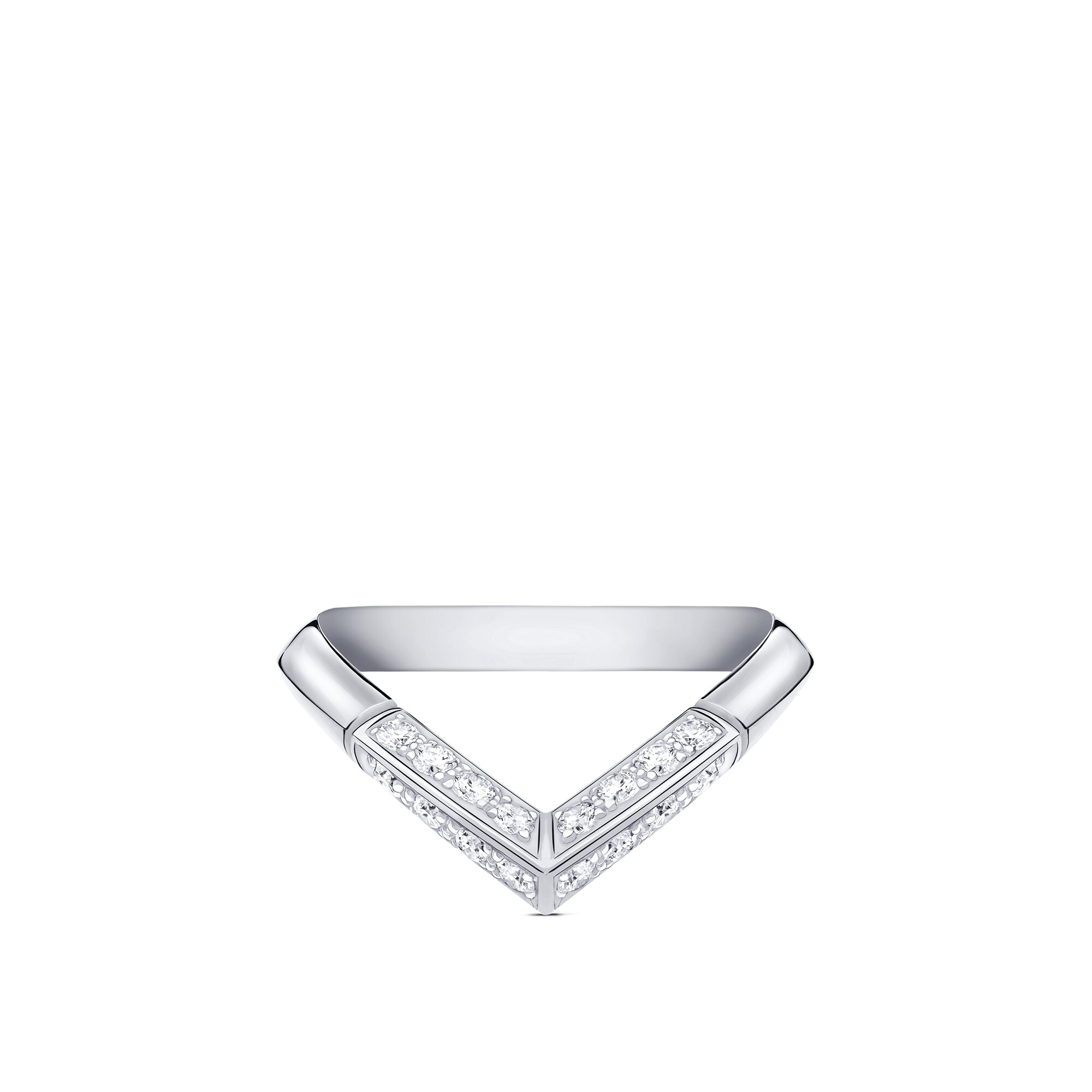 Anello con motivo a V e pavé LV Diamonds, platino  Gioielli Categorie Wedding Bands | LOUIS VUITTON (Zoom prodotto)