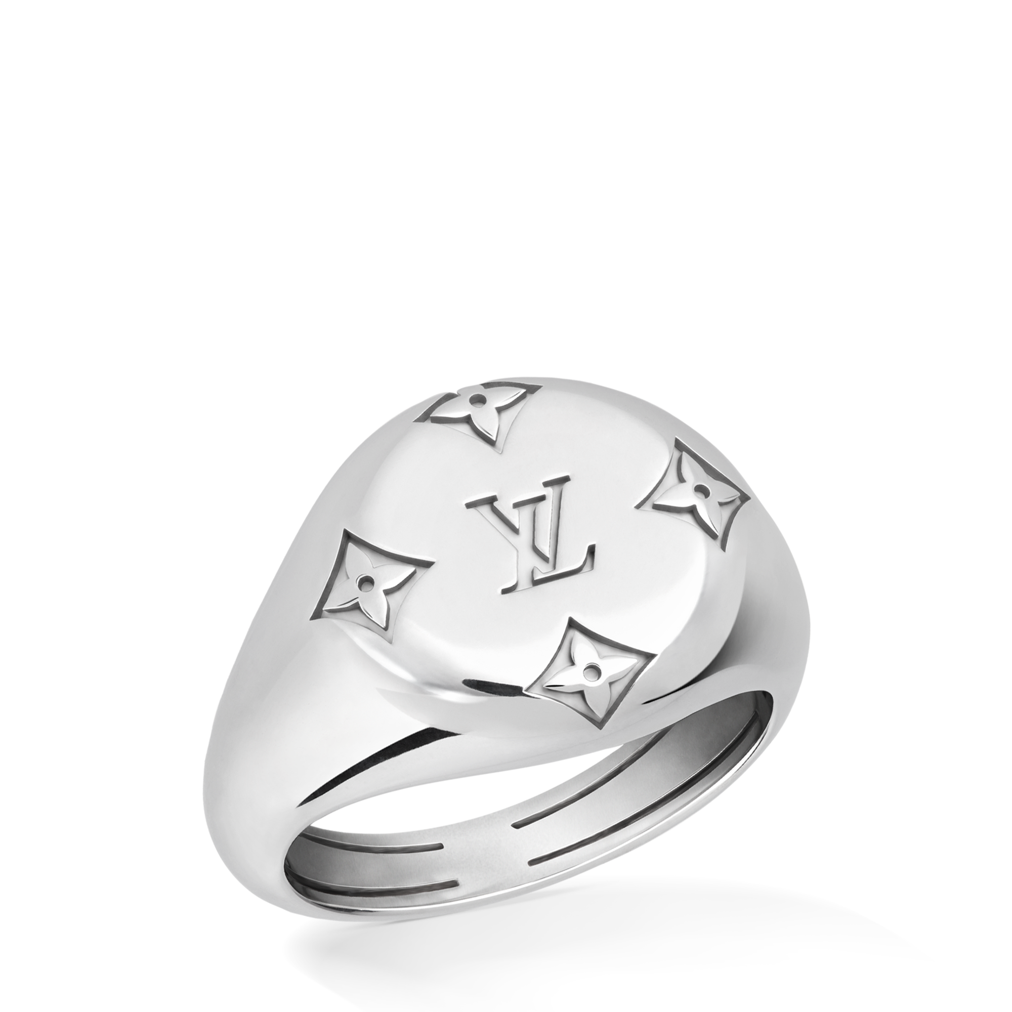 Anello con sigillo Les Gastons Vuitton, oro bianco  Gioielli Categorie Anelli | LOUIS VUITTON (Zoom prodotto)
