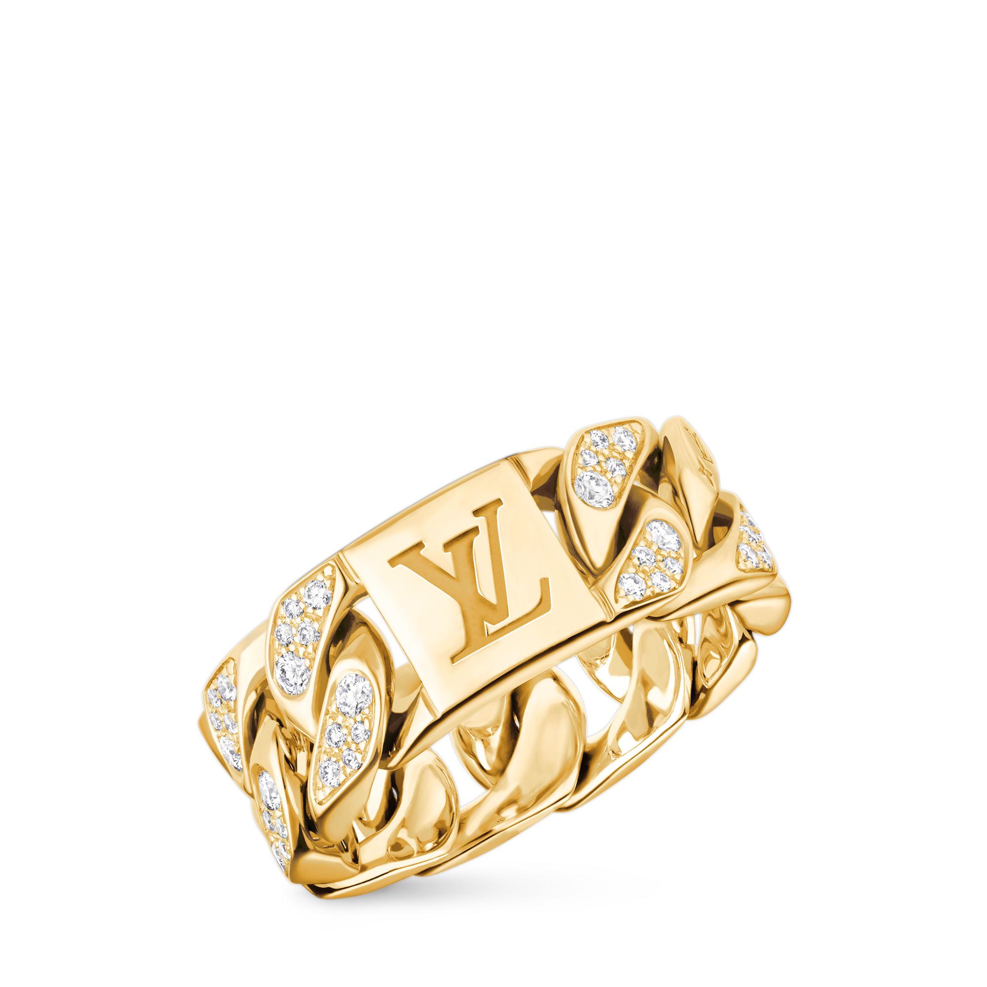 Anello Cuban Chain, oro giallo e diamanti  Les Extraordinaires Gioielli Anelli | LOUIS VUITTON (Zoom prodotto)