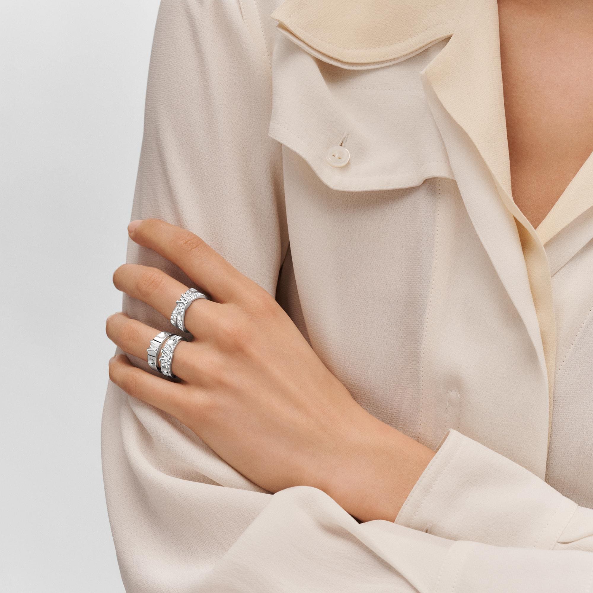 Anello doppio Empreinte, oro bianco e diamanti  Gioielli Categorie Tutta la Gioielleria | LOUIS VUITTON (Zoom prodotto)