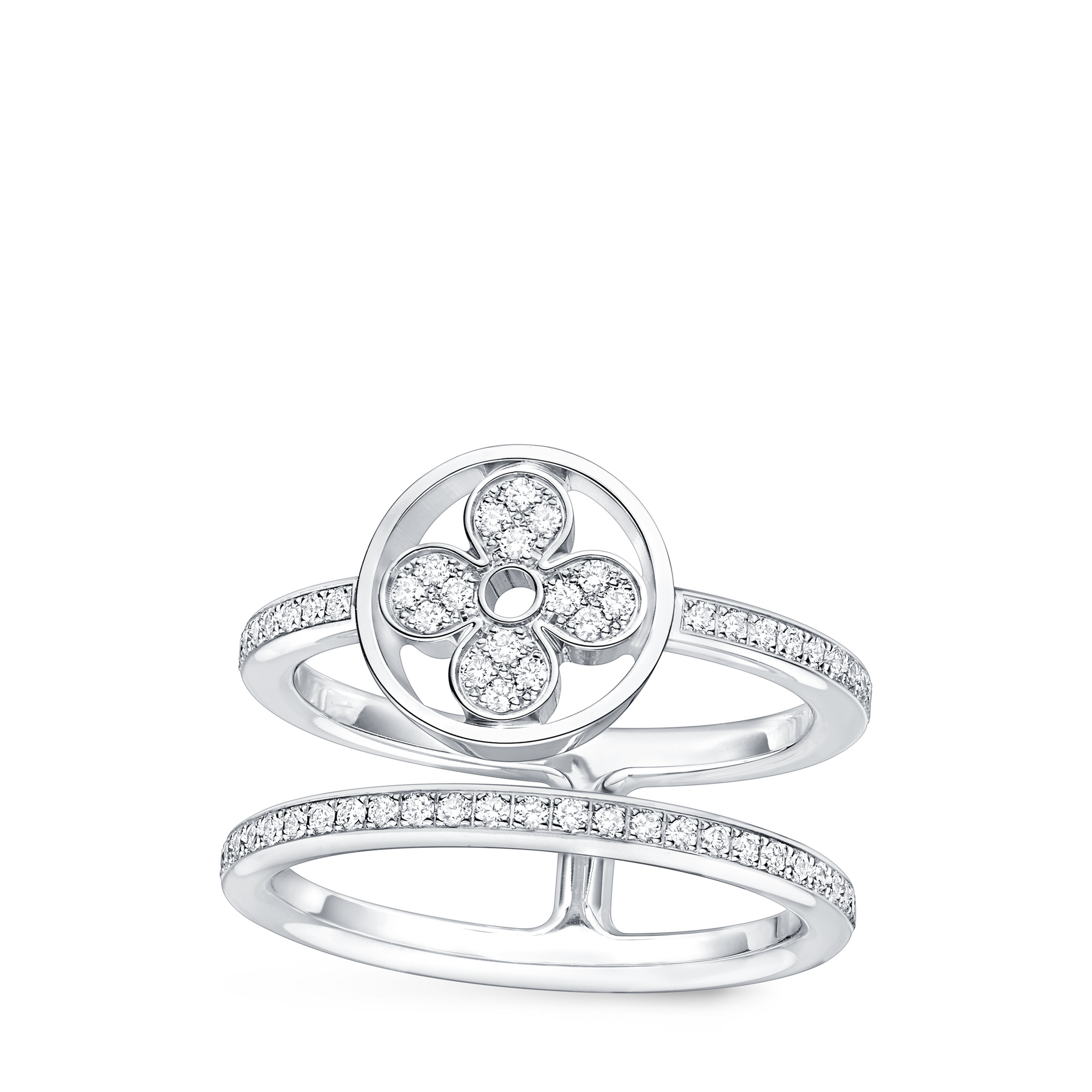 Anello Idylle Blossom a doppio filo, oro bianco e diamanti  Gioielli Categorie Tutta la Gioielleria | LOUIS VUITTON (Zoom prodotto)