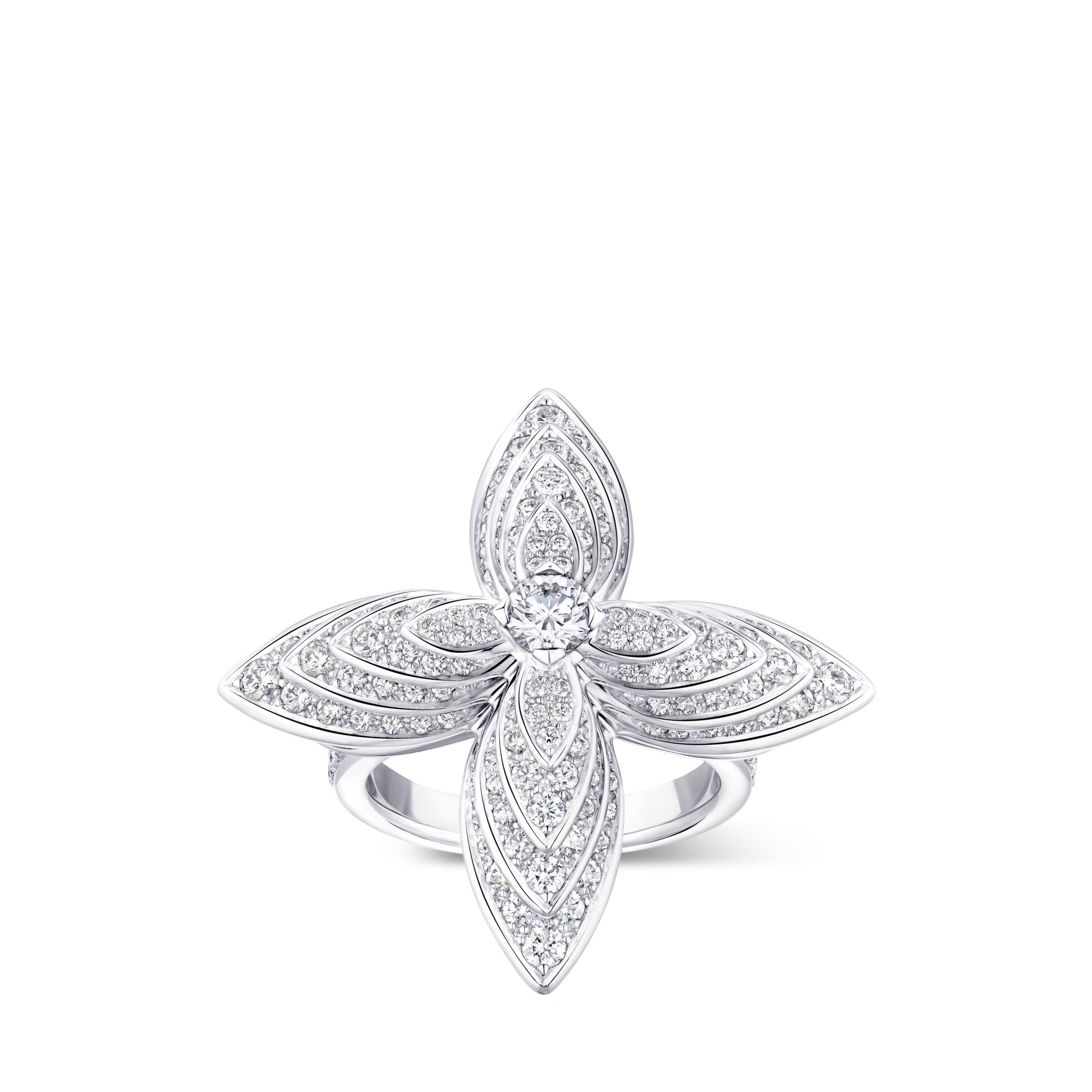 Anello Idylle Blossom, oro bianco e diamanti  Les Extraordinaires Gioielli Anelli | LOUIS VUITTON (Zoom prodotto)
