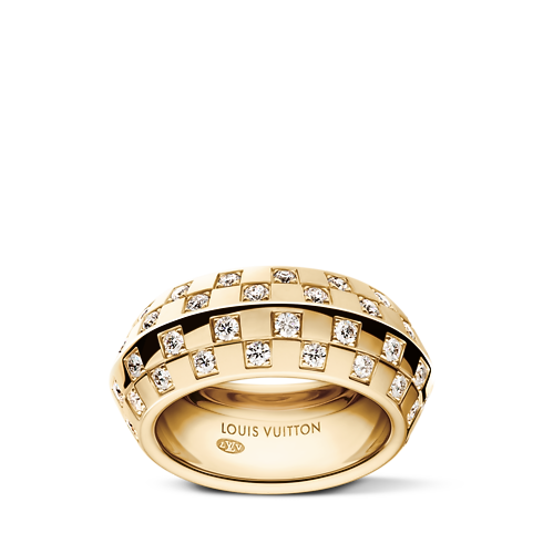 Anello Le Damier de Louis Vuitton, oro giallo e diamanti Gioielli Categorie Anelli | LOUIS VUITTON (Zoom prodotto)