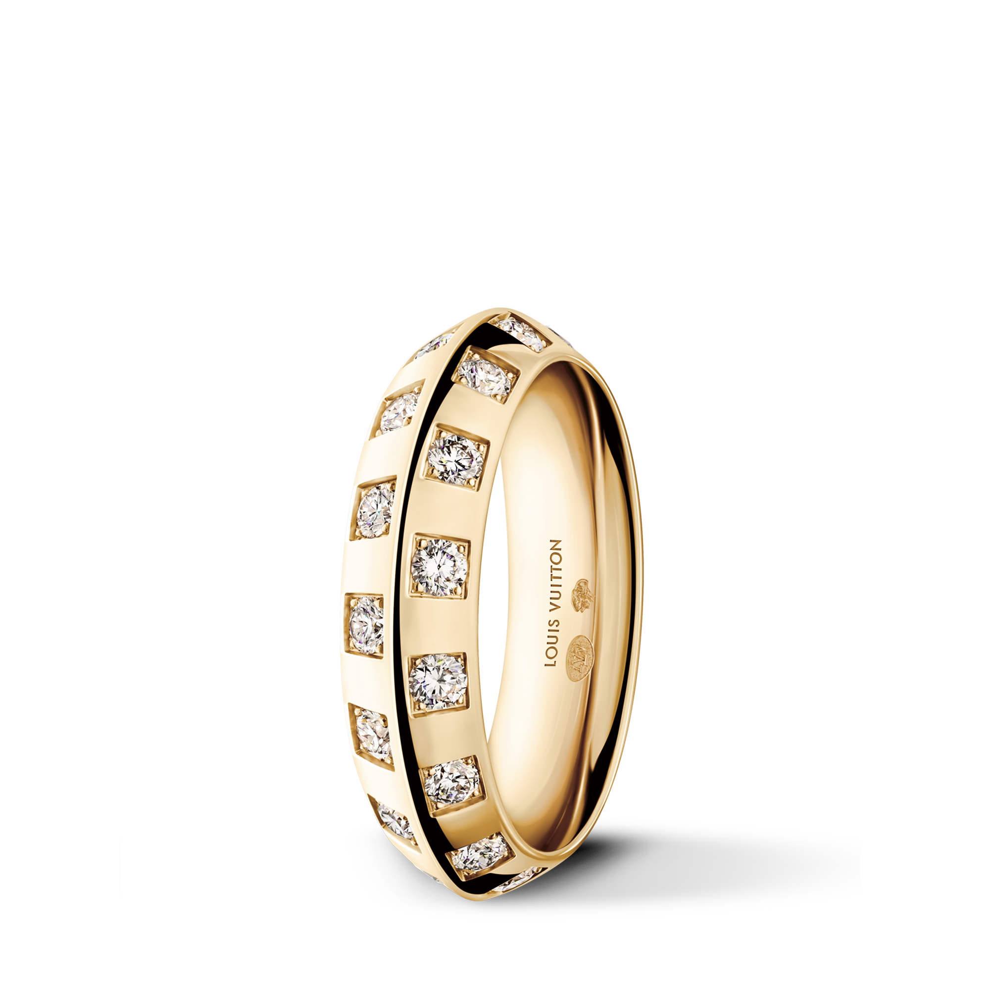 Anello medio Le Damier de Louis Vuitton, oro giallo e diamanti  Gioielli Categorie Anelli | LOUIS VUITTON (Zoom prodotto)