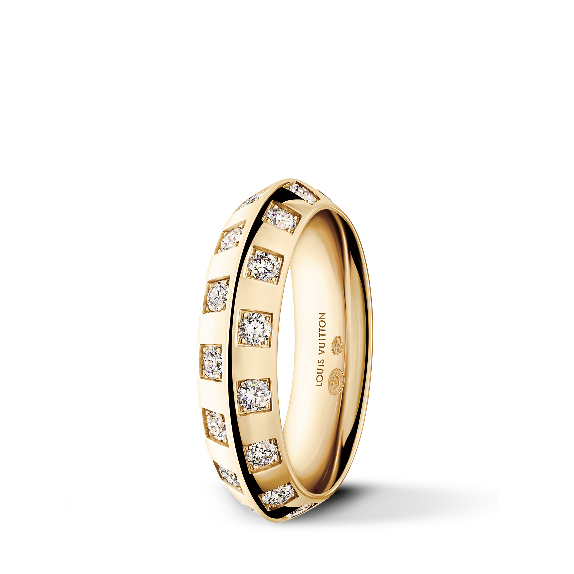 Anello medio Le Damier de Louis Vuitton, oro giallo e diamanti  Gioielli Categorie Anelli | LOUIS VUITTON (Zoom prodotto)