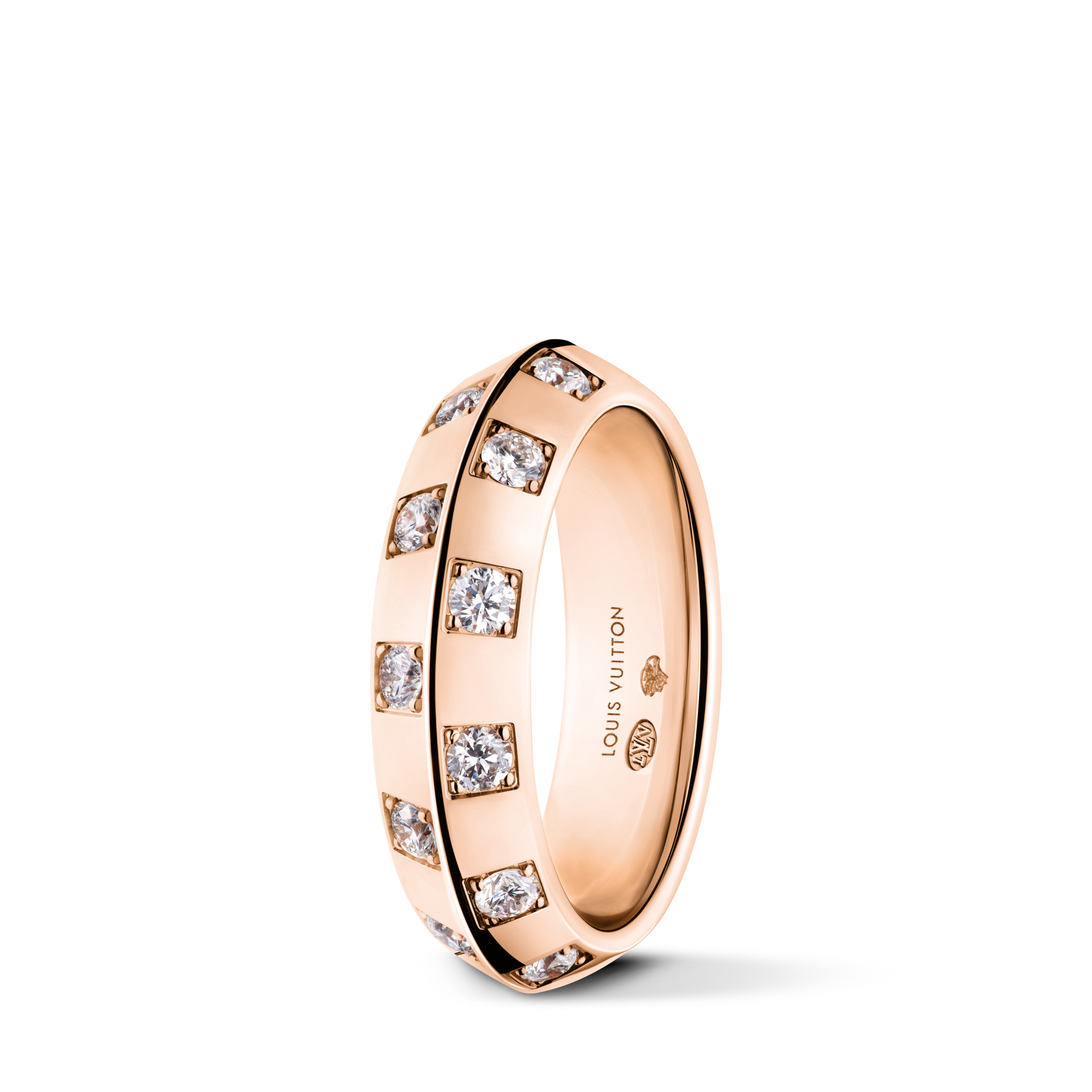 Anello medio Le Damier de Louis Vuitton, oro rosa e diamanti  Gioielli Categorie Anelli | LOUIS VUITTON (Zoom prodotto)