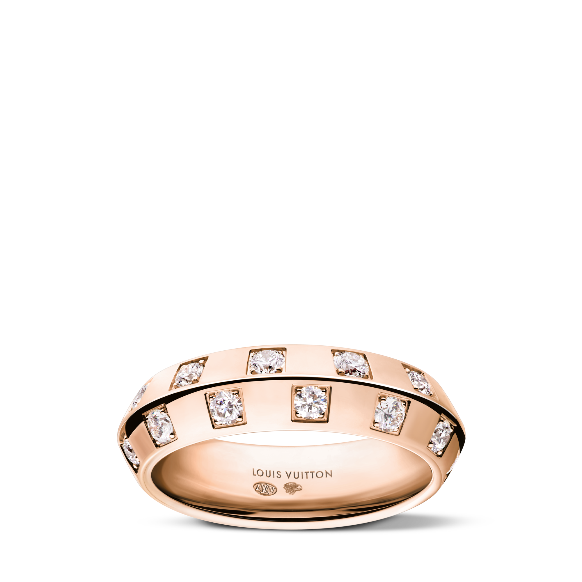 Anello medio Le Damier de Louis Vuitton, oro rosa e diamanti  Gioielli Categorie Anelli | LOUIS VUITTON (Zoom prodotto)