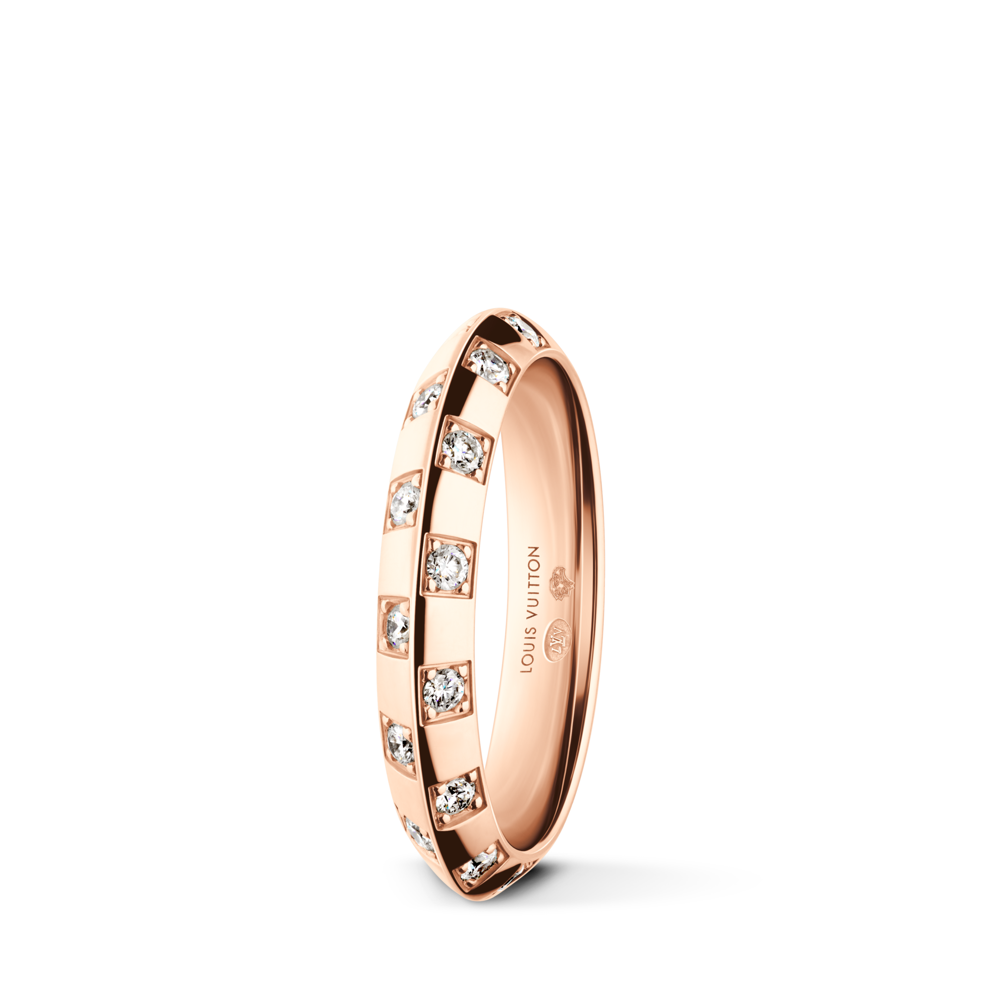 Anello piccolo Le Damier de Louis Vuitton, oro rosa e diamanti  Les Extraordinaires Gioielli Anelli | LOUIS VUITTON (Zoom prodotto)