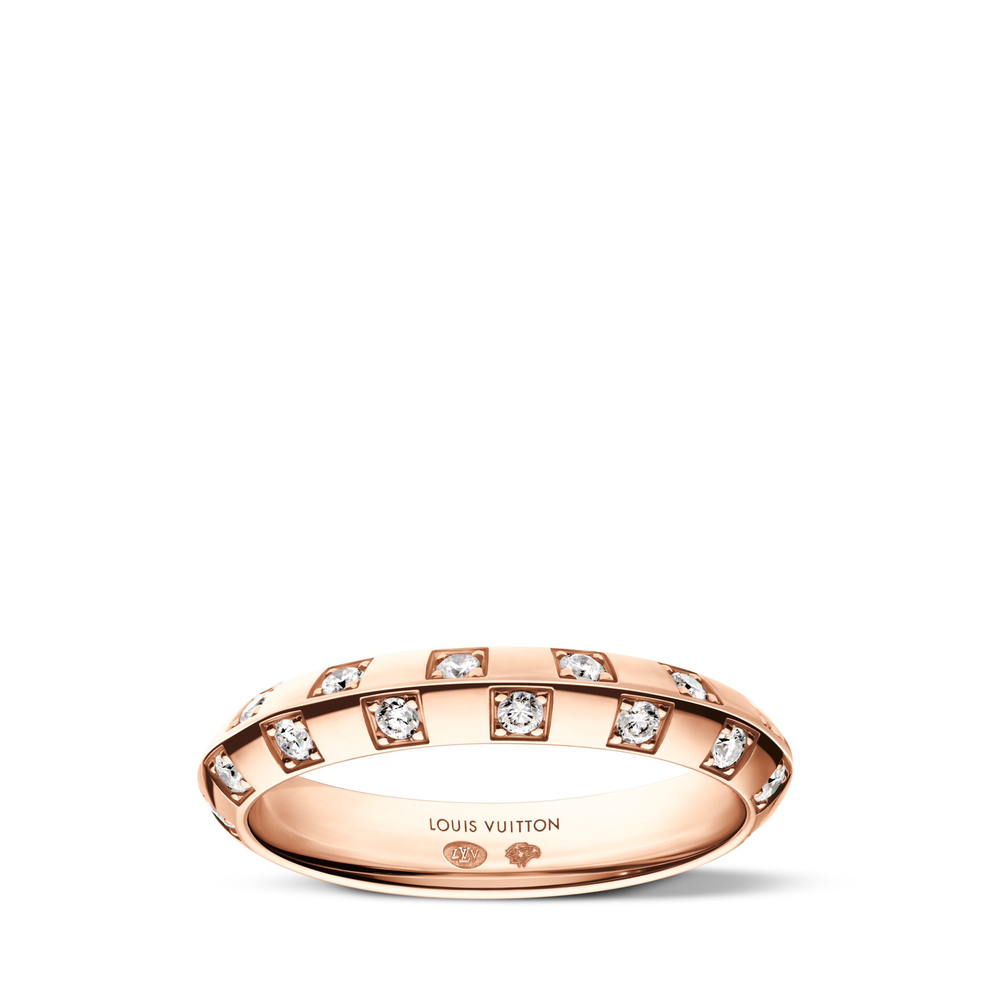 Anello piccolo Le Damier de Louis Vuitton, oro rosa e diamanti  Les Extraordinaires Gioielli Anelli | LOUIS VUITTON (Zoom prodotto)
