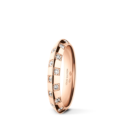 Anello piccolo Le Damier de Louis Vuitton, oro rosa e diamanti Les Extraordinaires Gioielli Anelli | LOUIS VUITTON (Zoom prodotto)