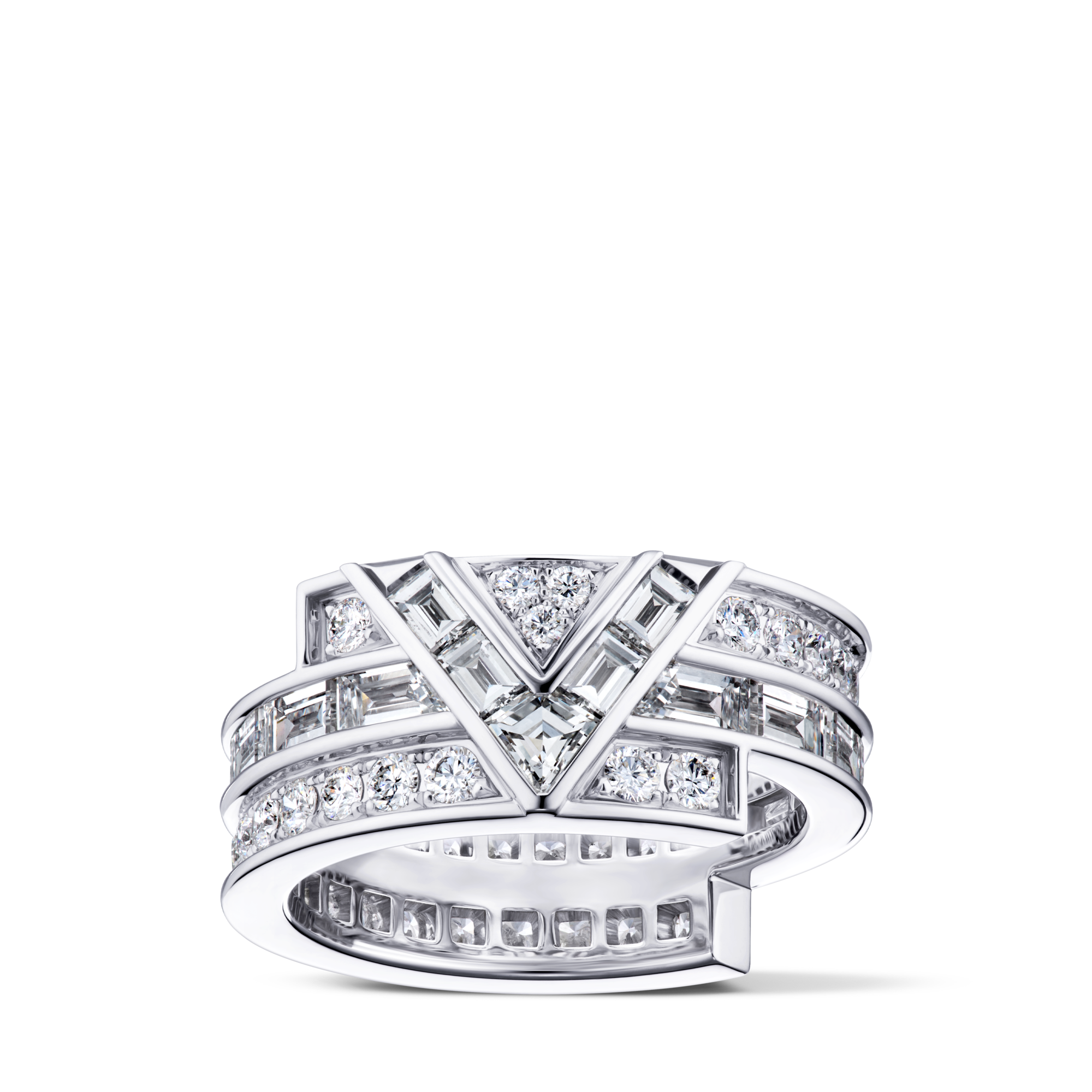 Anello Pure V, oro bianco e diamanti  Les Extraordinaires Gioielli Alta Gioielleria | LOUIS VUITTON (Zoom prodotto)