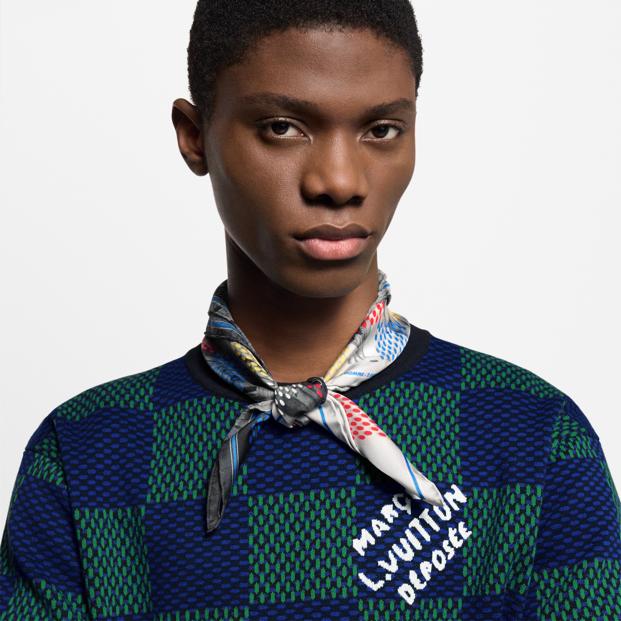 Bandana in seta LV Vers Damier S00 Uomo Accessori Seta e bandane | LOUIS VUITTON (Zoom prodotto)