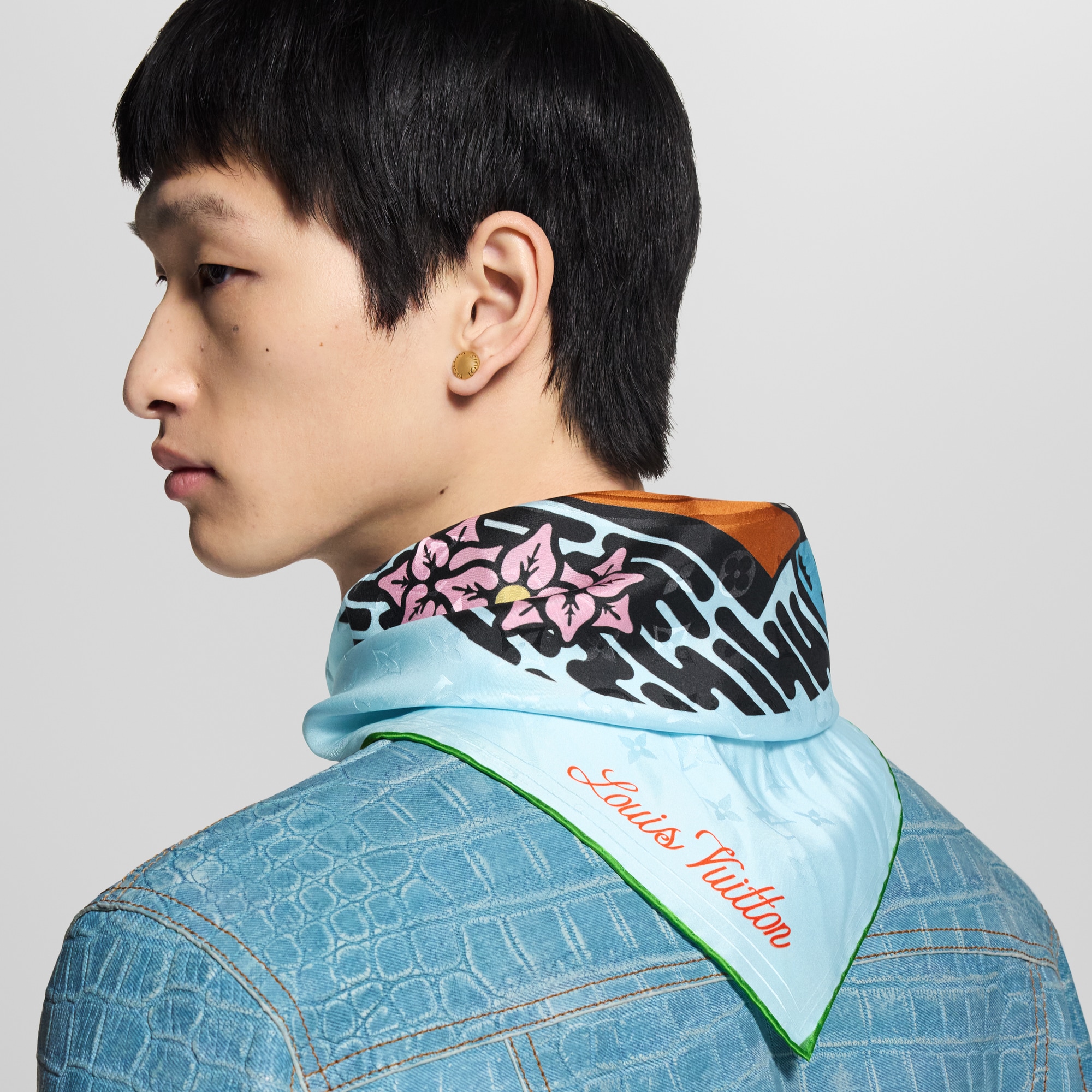 Bandana LV City Stamp S00 Uomo Accessori Seta e bandane | LOUIS VUITTON (Zoom prodotto)