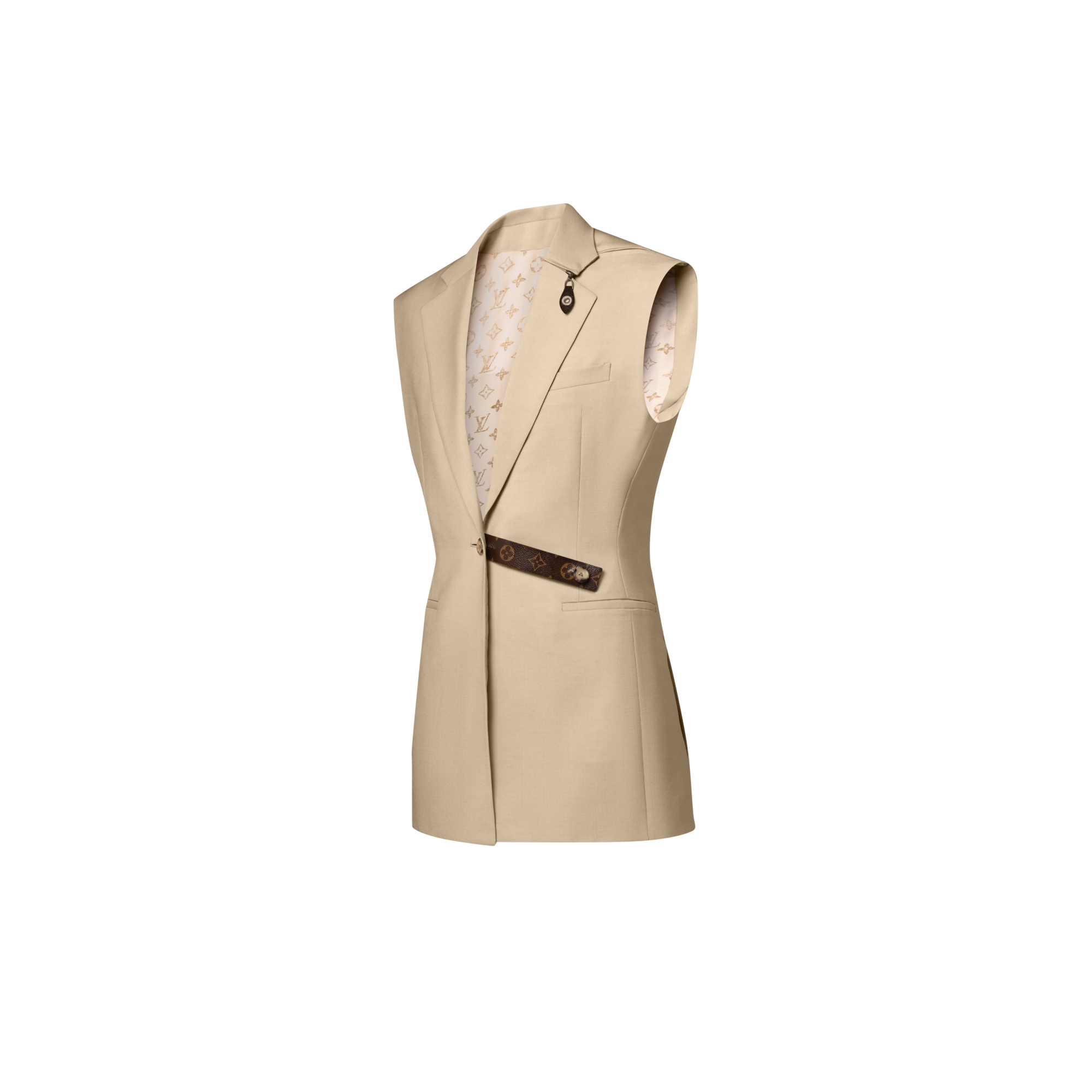 Blazer smanicato con dettagli in tela Monogram  Donna Abbigliamento Cappotti e Giacche | LOUIS VUITTON (Zoom prodotto)