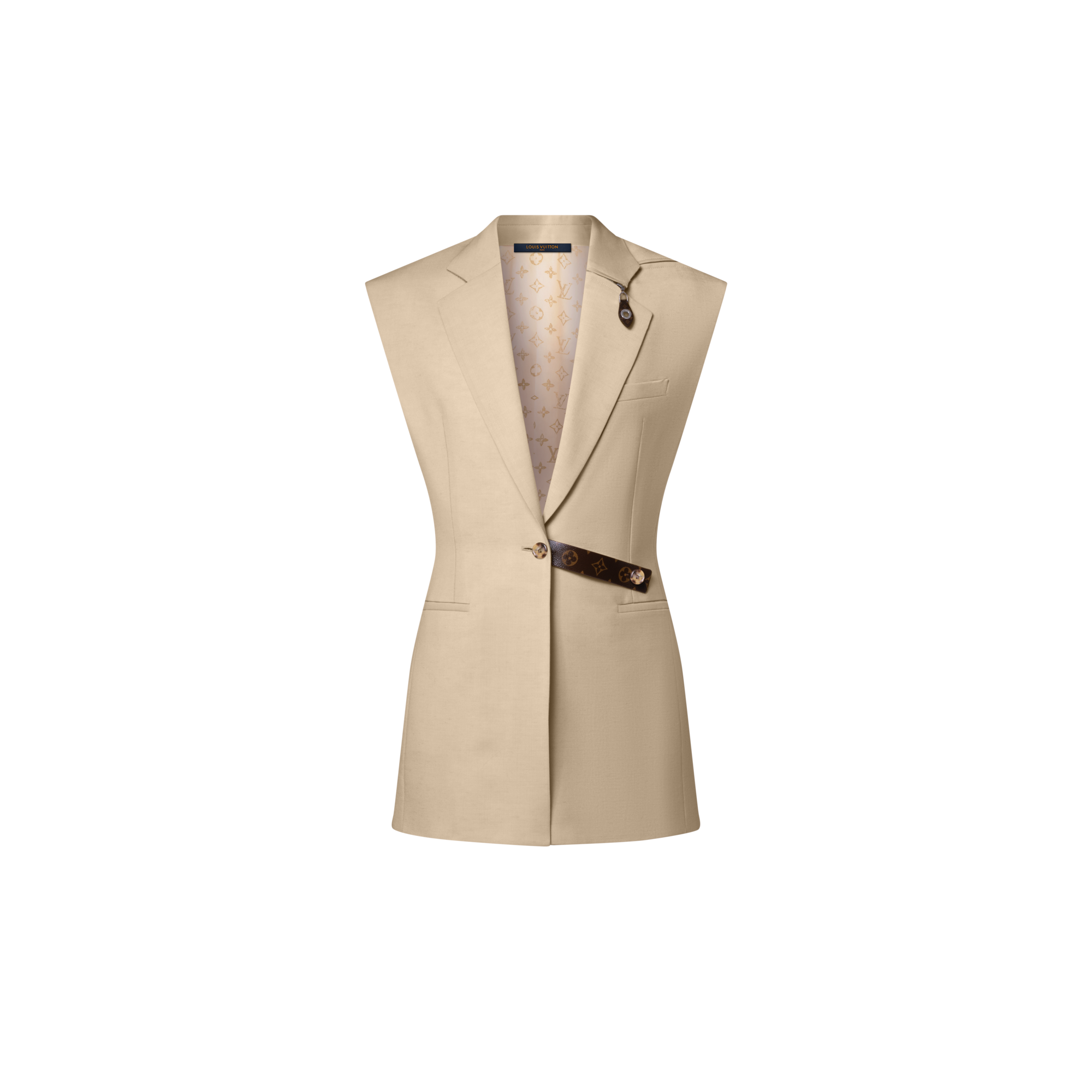 Blazer smanicato con dettagli in tela Monogram  Donna Abbigliamento Cappotti e Giacche | LOUIS VUITTON (Zoom prodotto)
