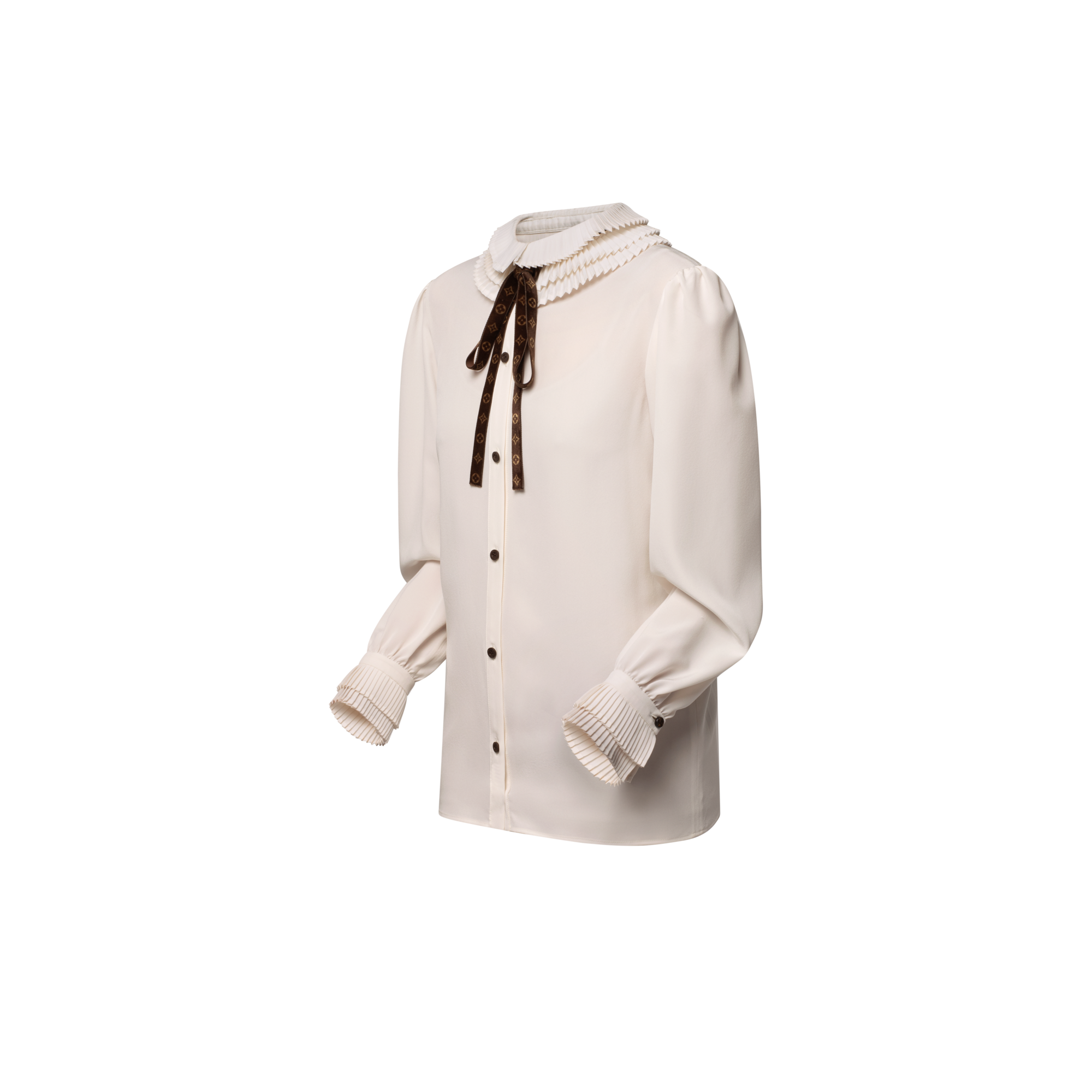 Blusa con colletto a pieghe  Donna Abbigliamento Camicie e T-Shirt | LOUIS VUITTON (Zoom prodotto)
