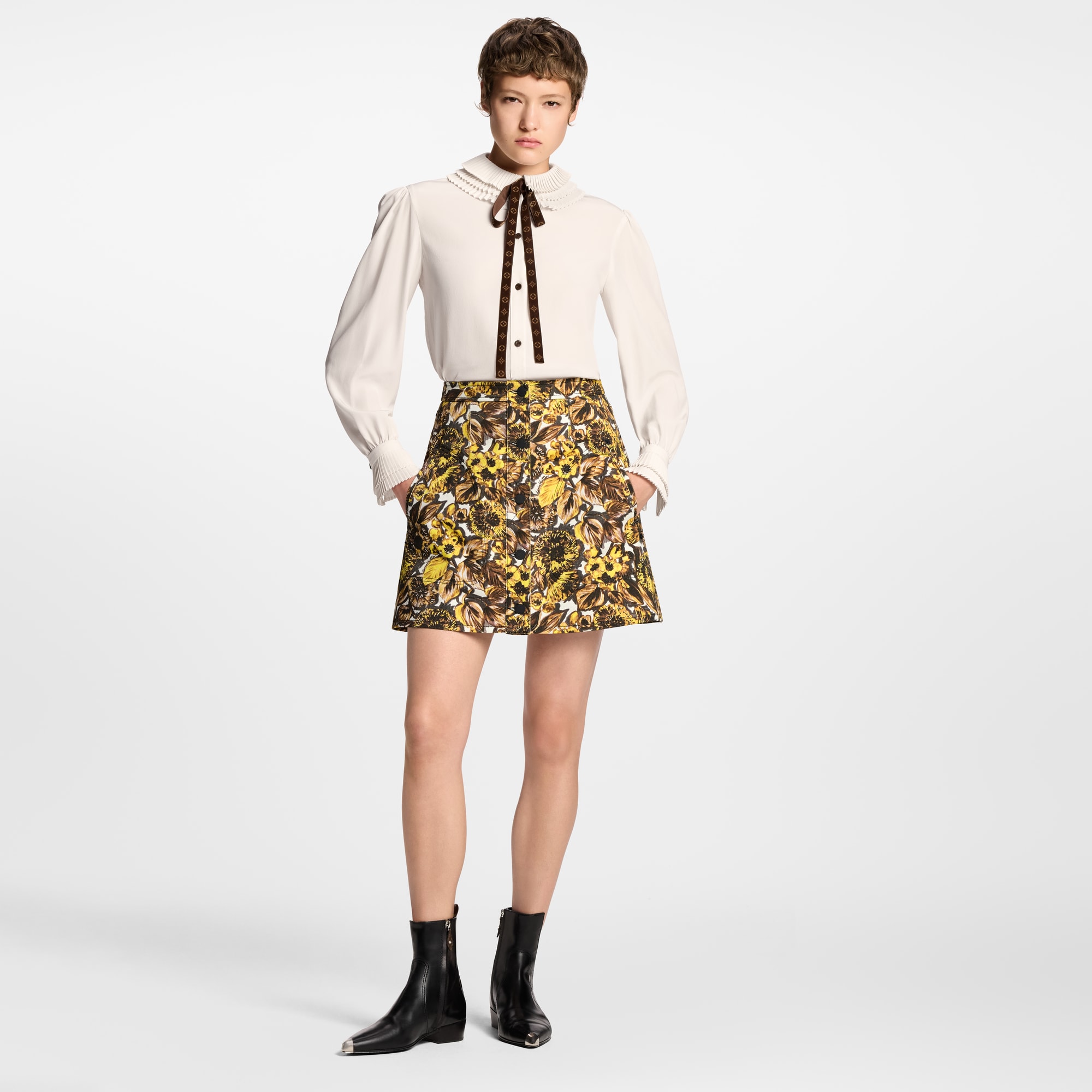 Blusa con colletto a pieghe  Donna Abbigliamento Camicie e T-Shirt | LOUIS VUITTON (Zoom prodotto)