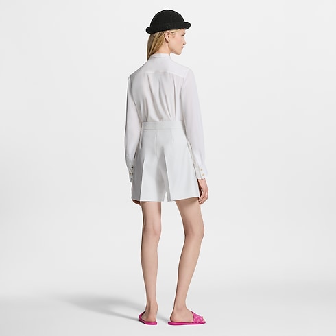 Blusa con lavallière e dettagli a pieghe Donna Abbigliamento Camicie e T-Shirt | LOUIS VUITTON (Zoom prodotto)