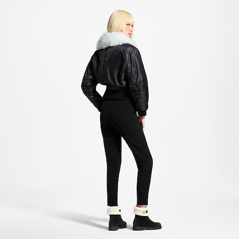 Bomber con colletto in shearling e motivo Nanogram ambiance view